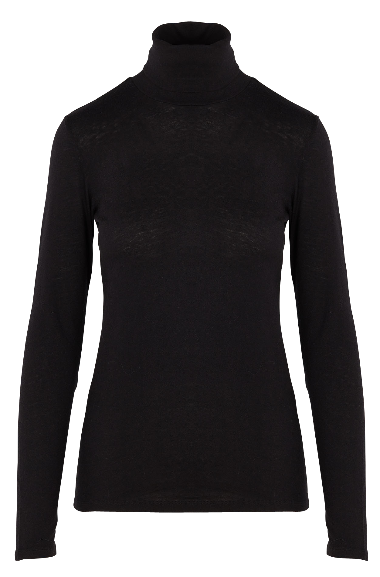 Tee-shirt col roulé en coton et cachemire MAJESTIC FILATURES Noir