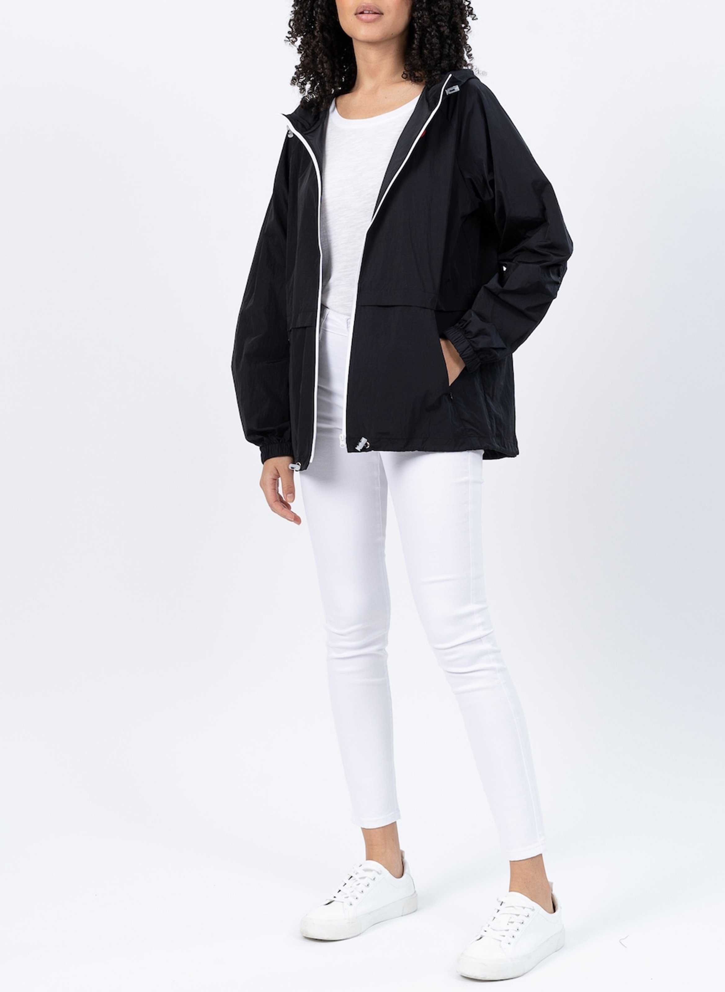 Imperméable long à capuche convertible  FLOTTE Noir