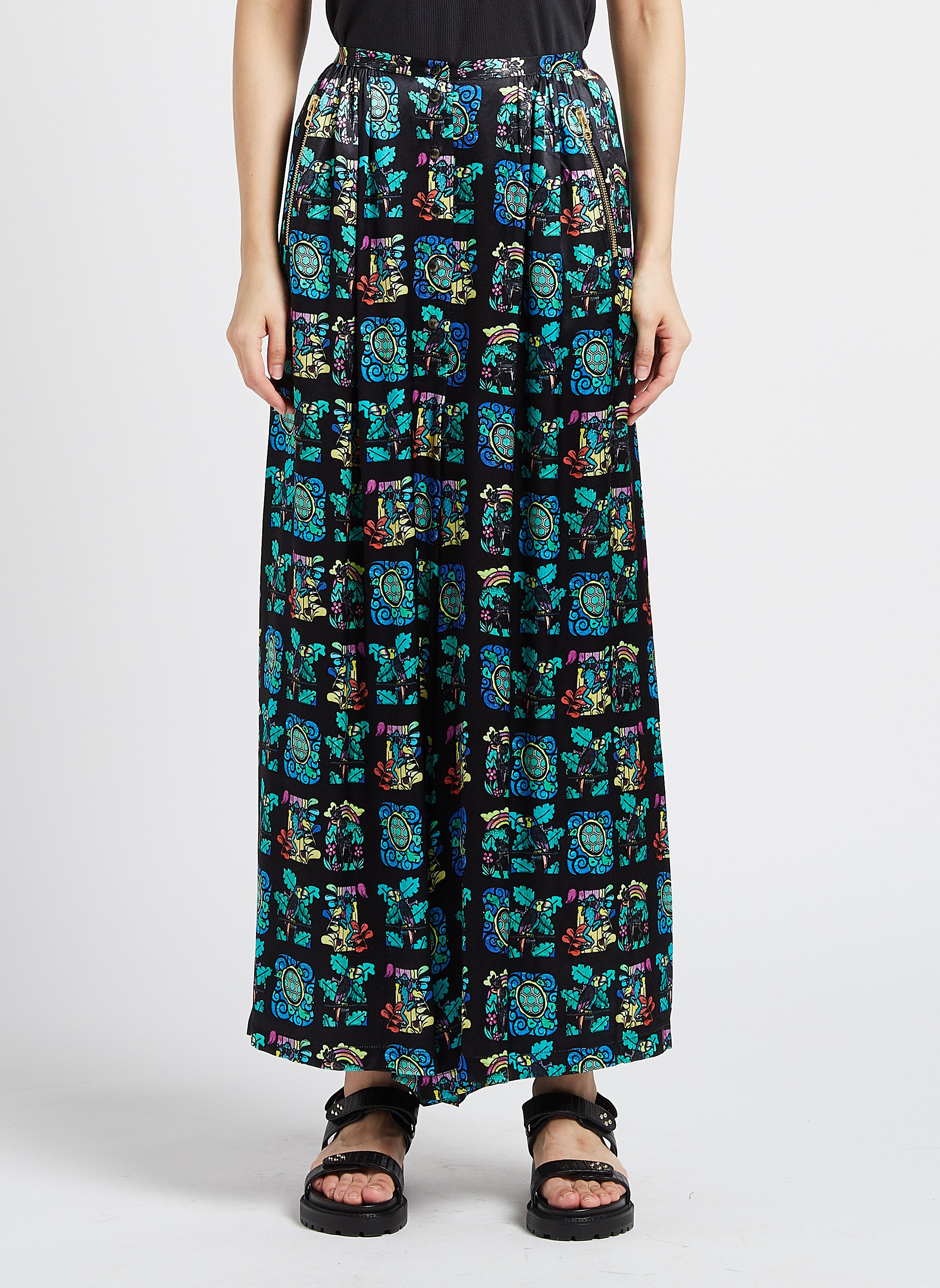 Wijde broek met hoge taille en print HEIMSTONE Veelkleurig