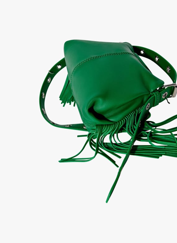 Sac Bandouliere En Cuir Lisse Miss M Mini Vert Maje Femme MFASA01078 09 VERT Place des Tendances