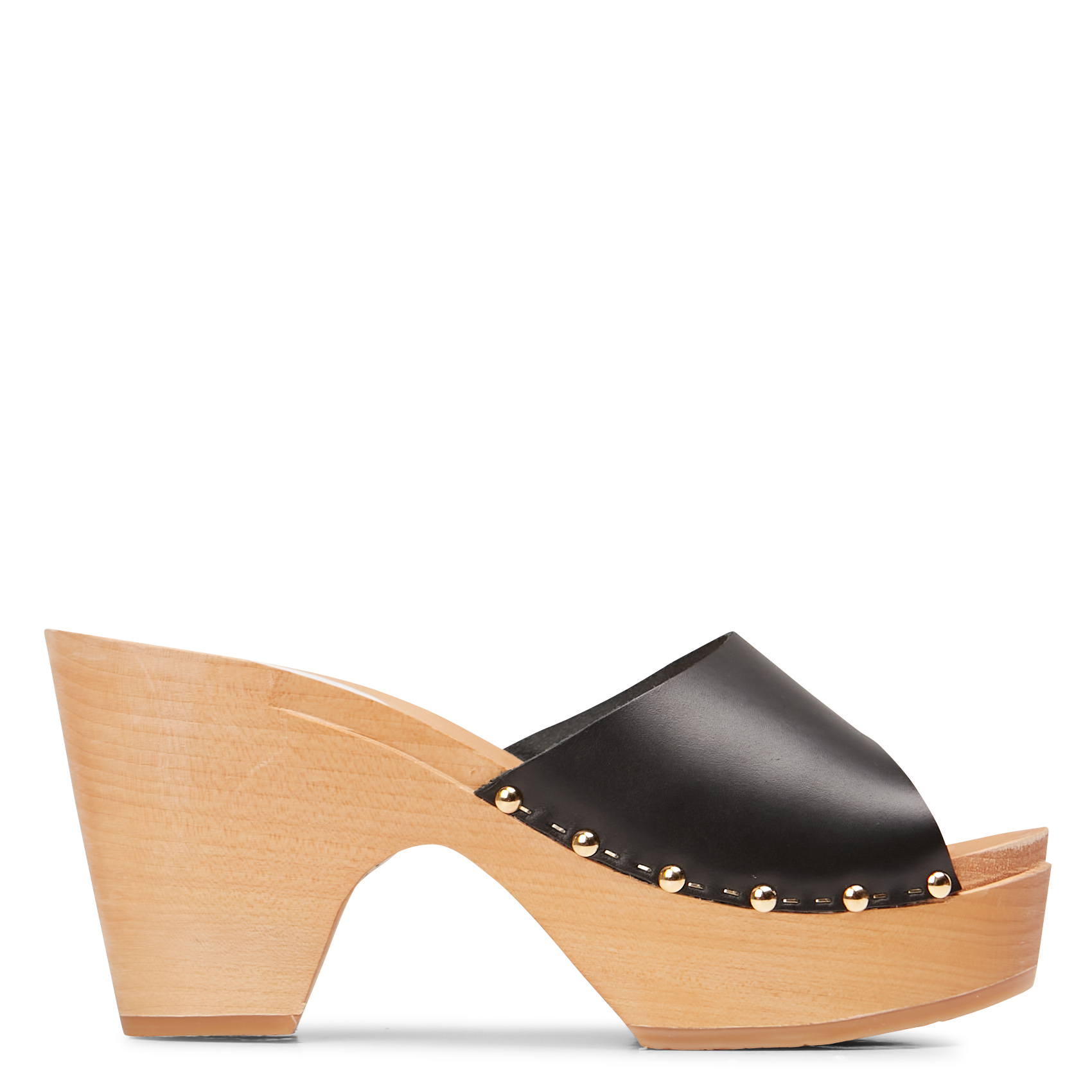 Open, leren klompen met hoge hak SABOTS YOUYOU Zwart