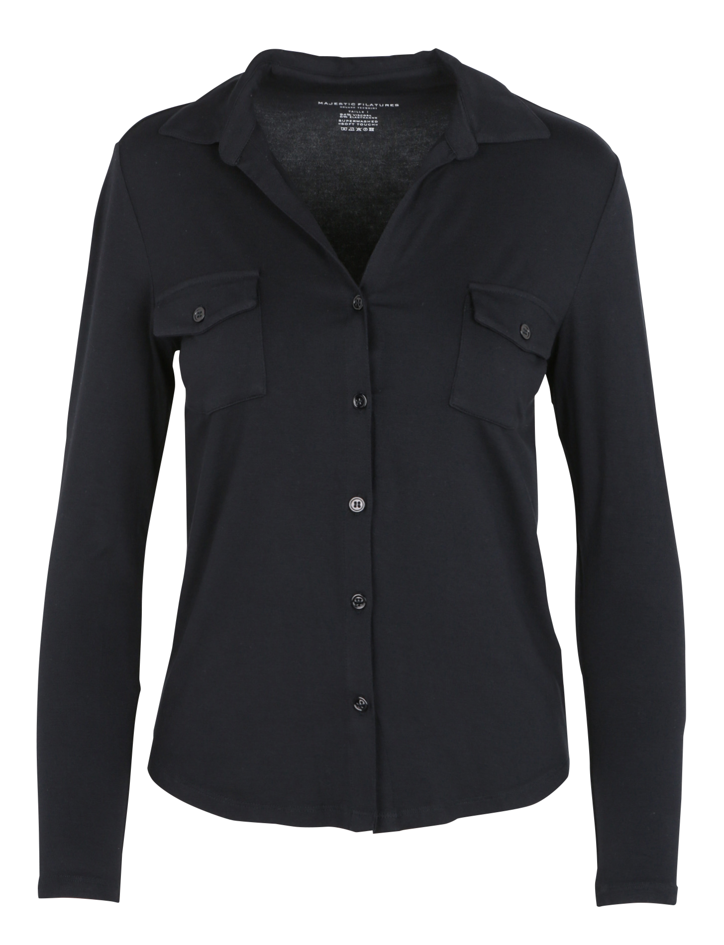 Chemise col classique stretch MAJESTIC FILATURES Bleu