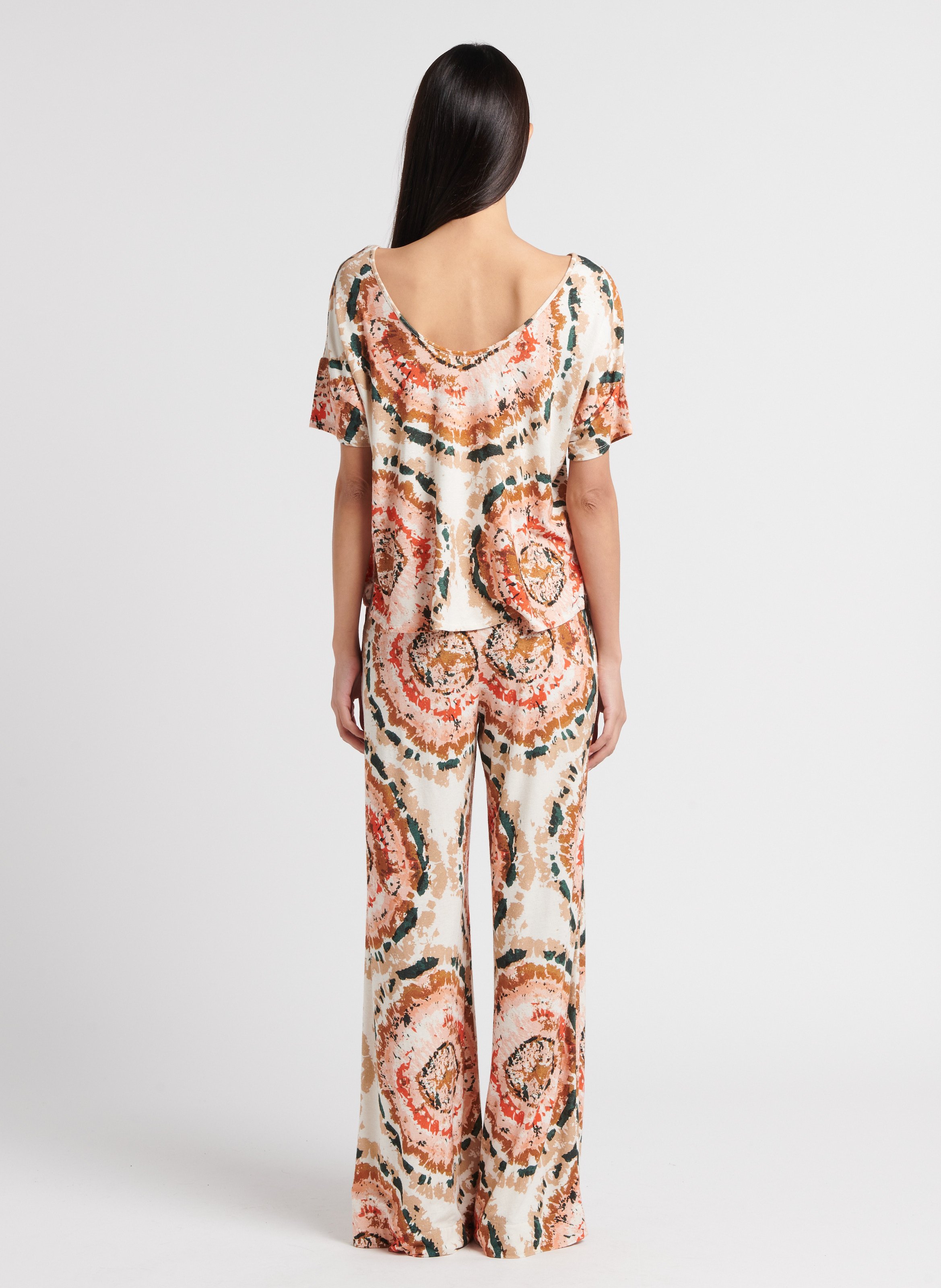 Tee-shirt col bateau imprimé MAJESTIC FILATURES Multicolore