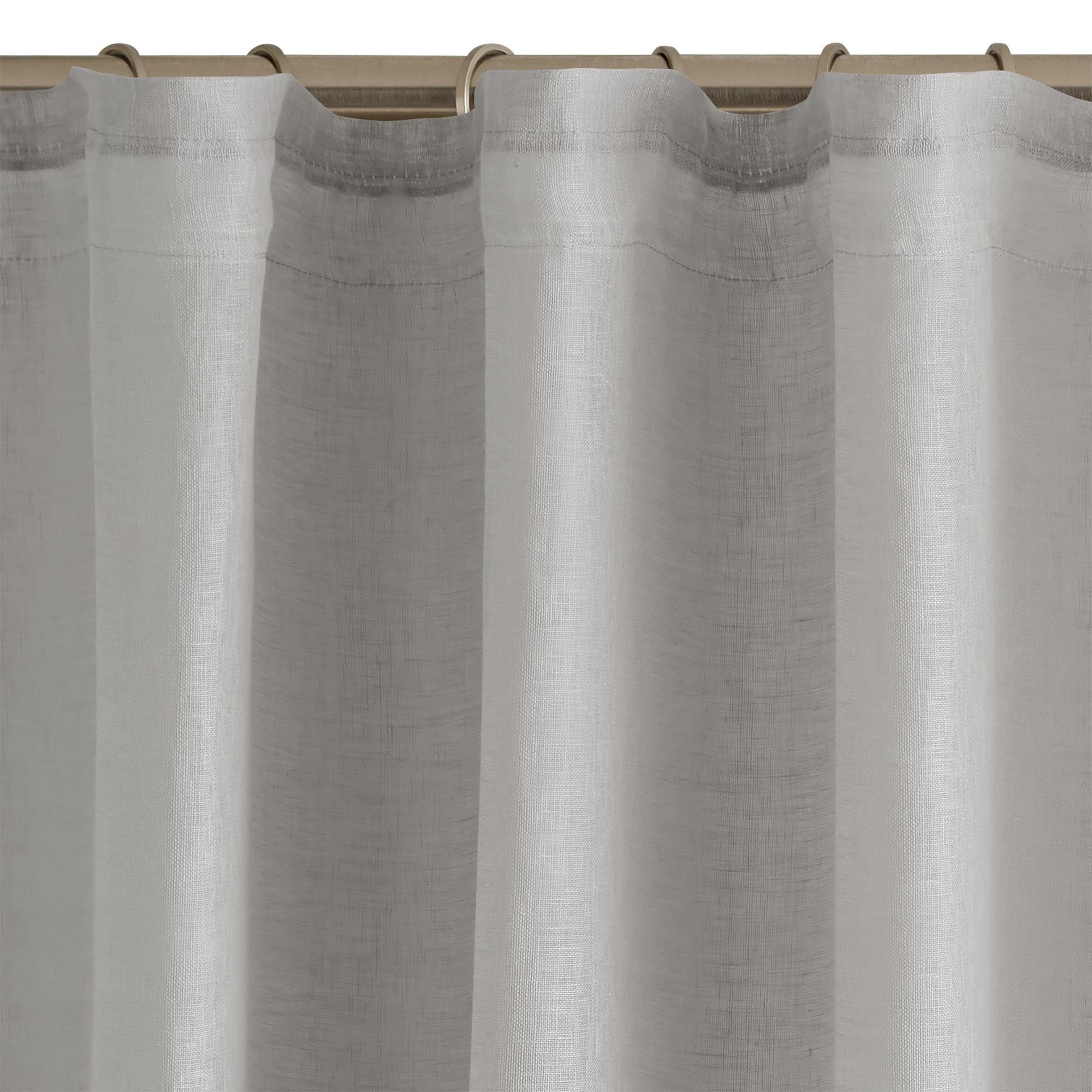 AUBIN - Linen net curtain with gathering tape MADURA Grey