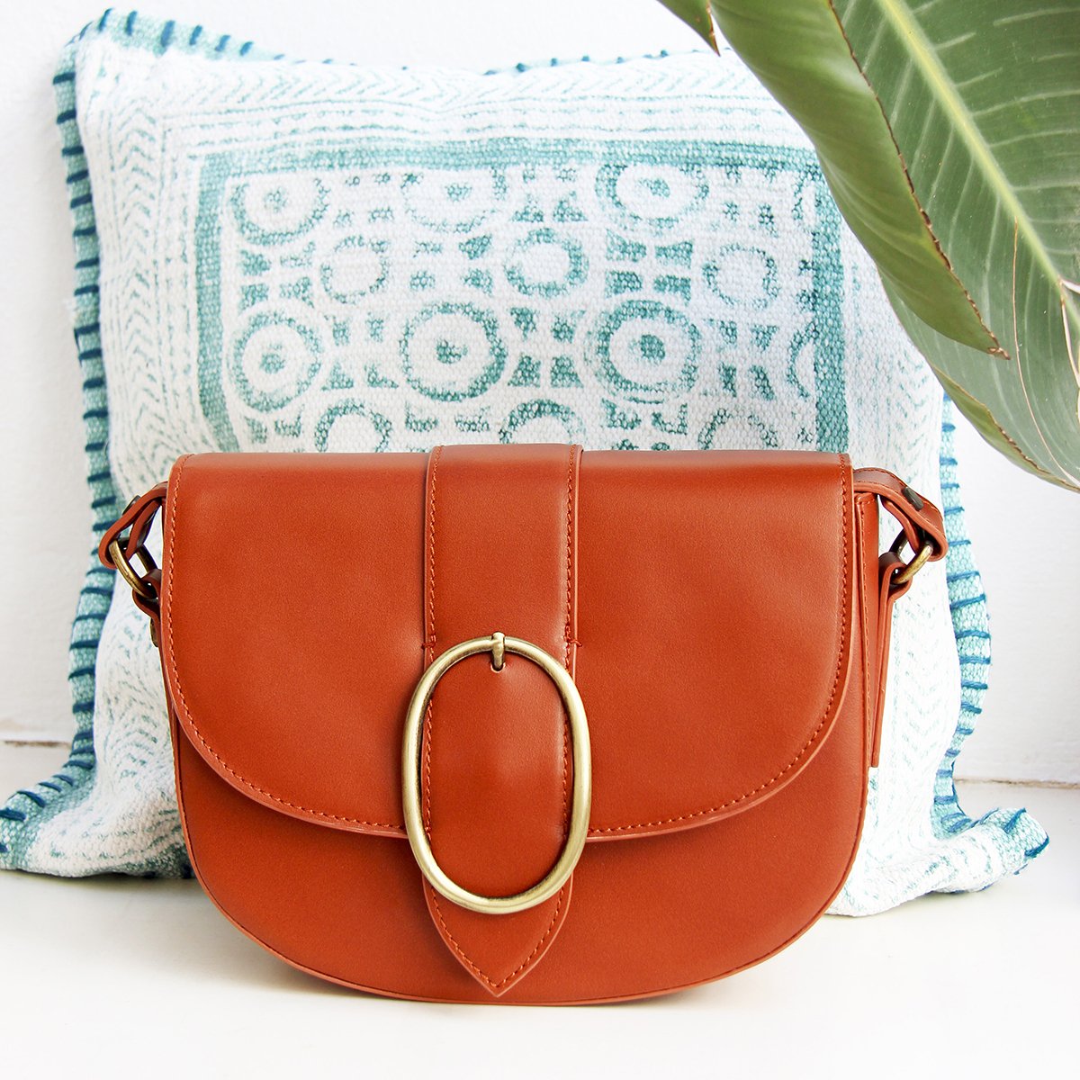 Sac boucle cuir lisse JULES & JENN Orange