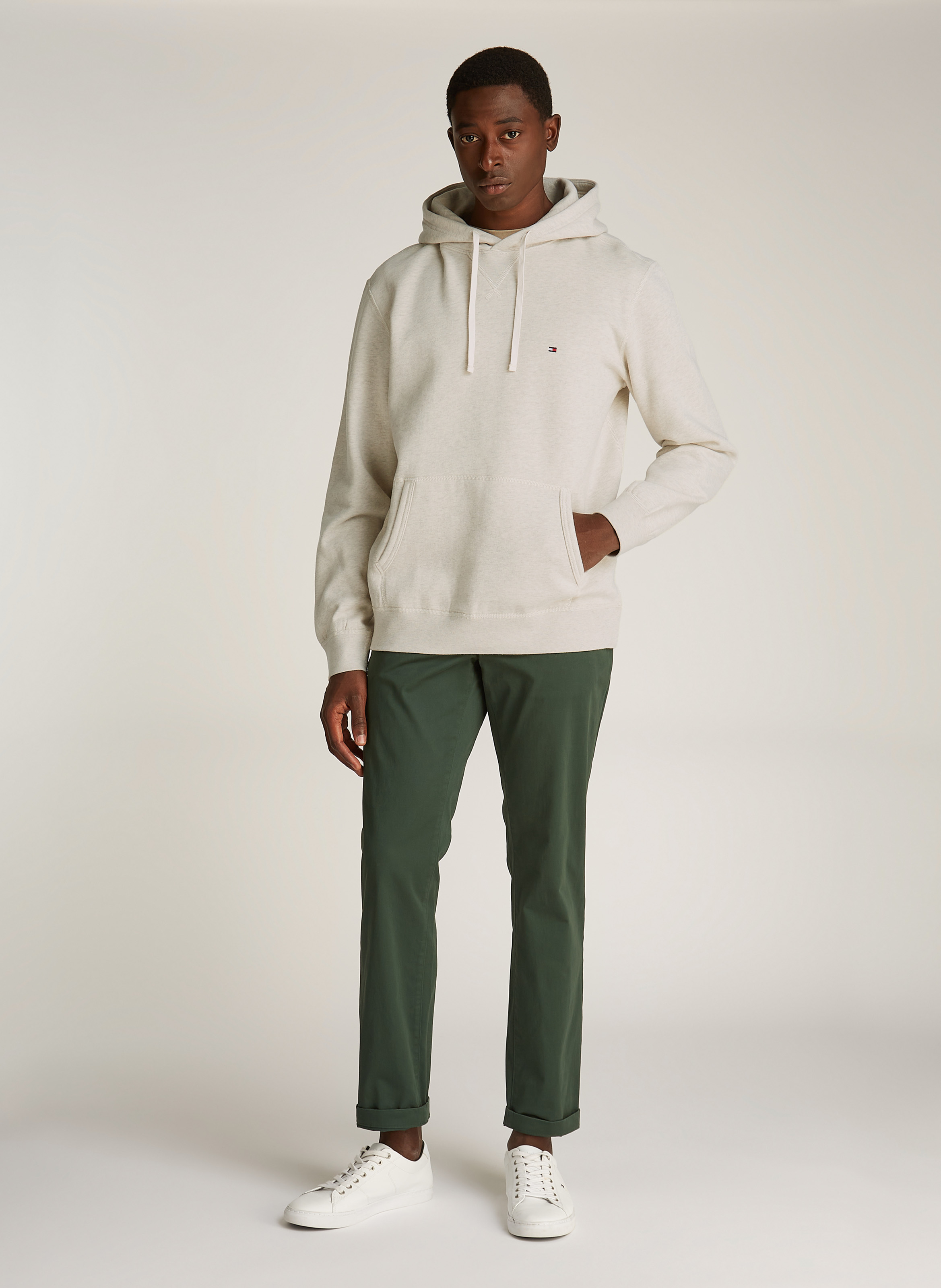 Cotton-blend hooded sweatshirt TOMMY HILFIGER Beige