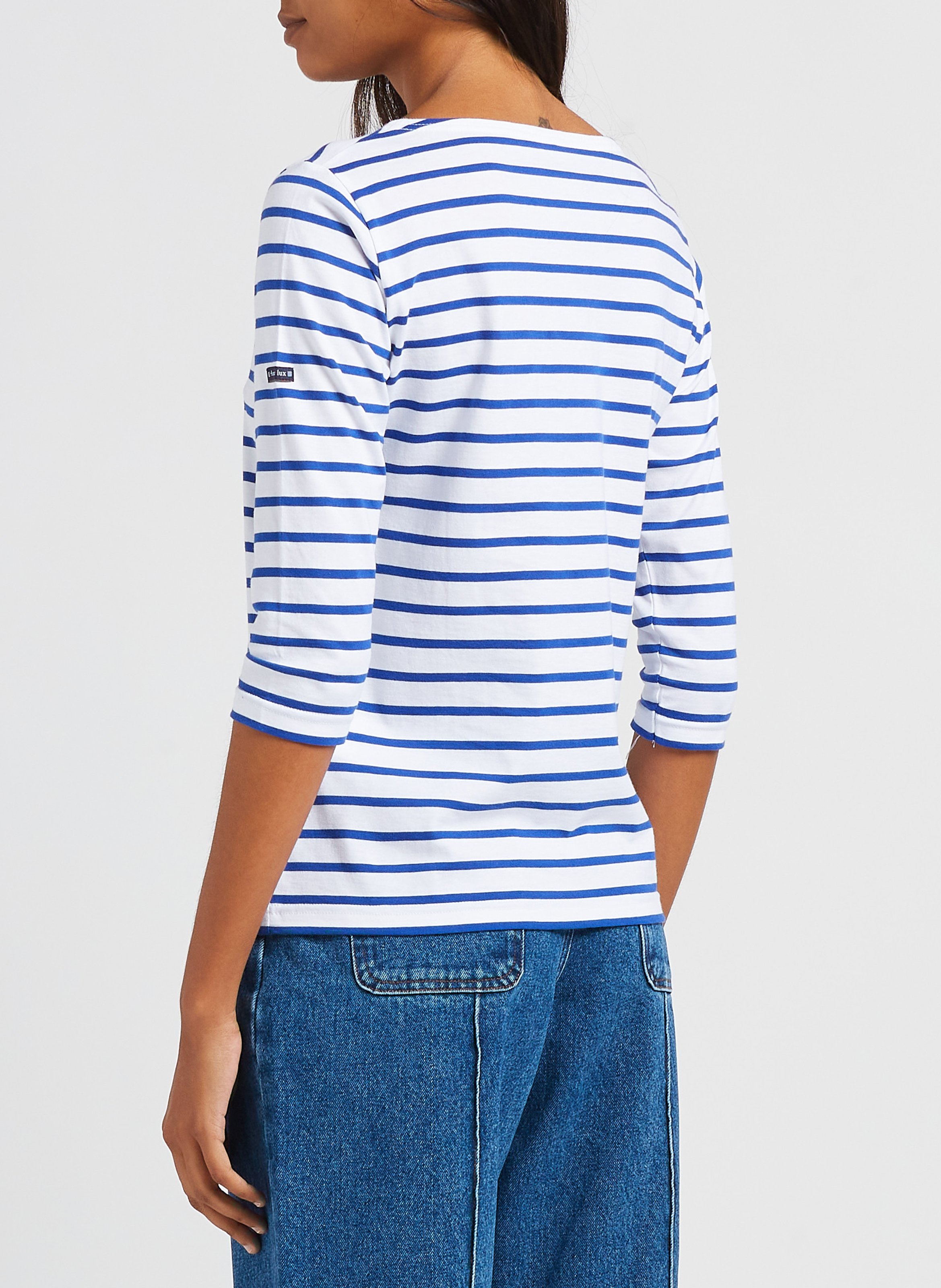 Round-neck light jersey Breton top ARMOR LUX White