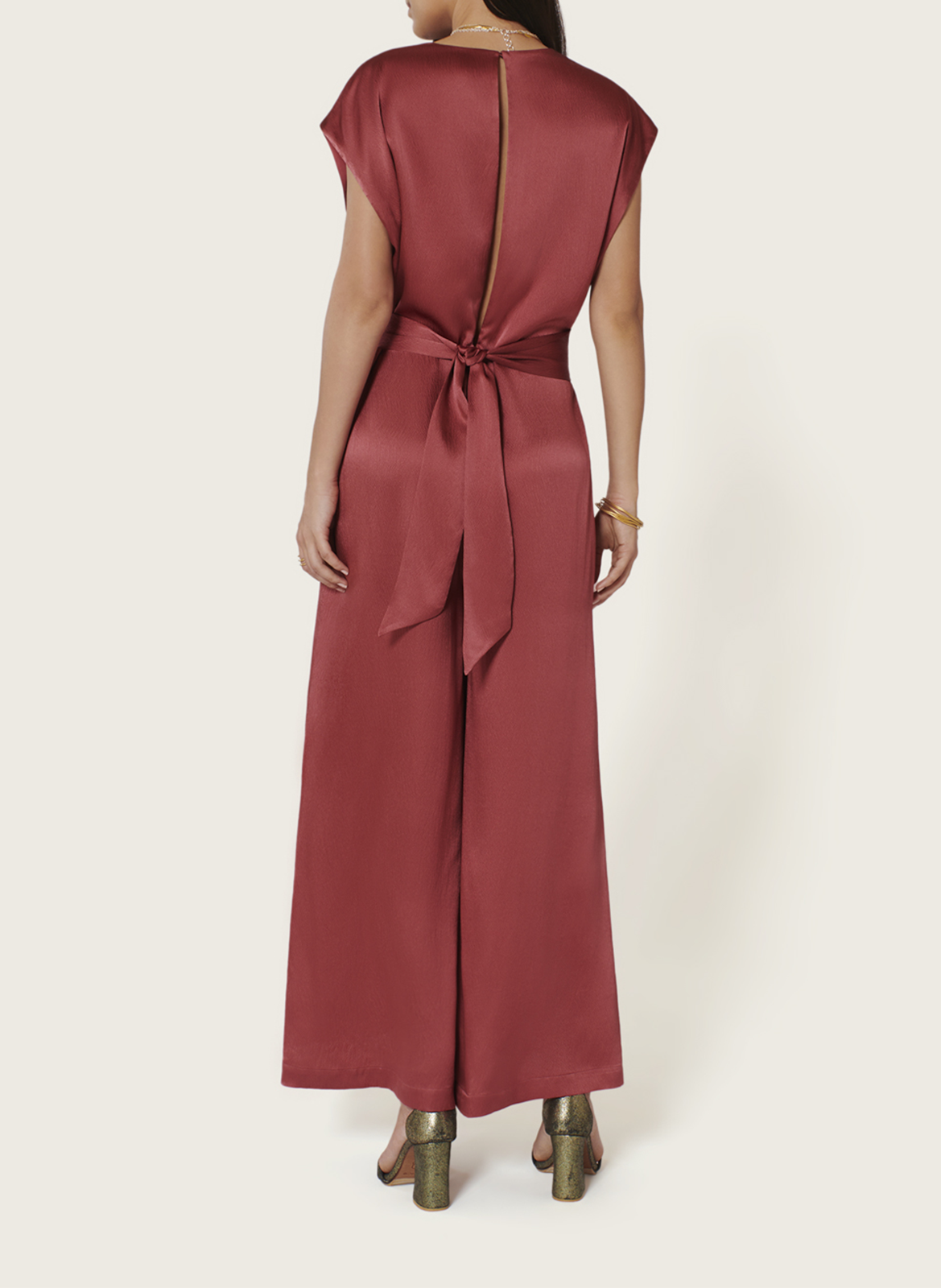 Zijden jumpsuit met wijde broek KARMA KOMA Roze