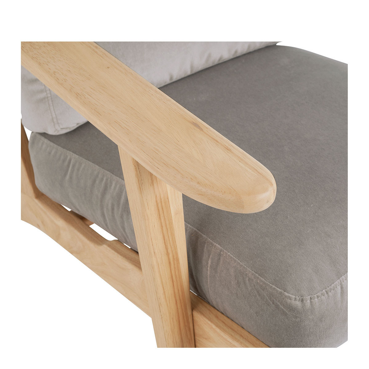 Fauteuil en velours BLANC D'IVOIRE Gris