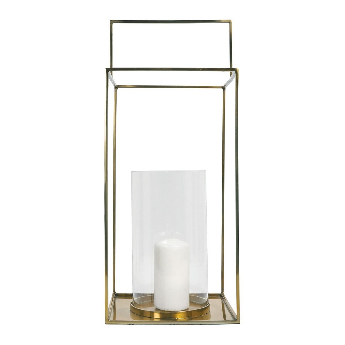 Set of 2 Hector lanterns in brass finish metal BLANC D'IVOIRE Golden