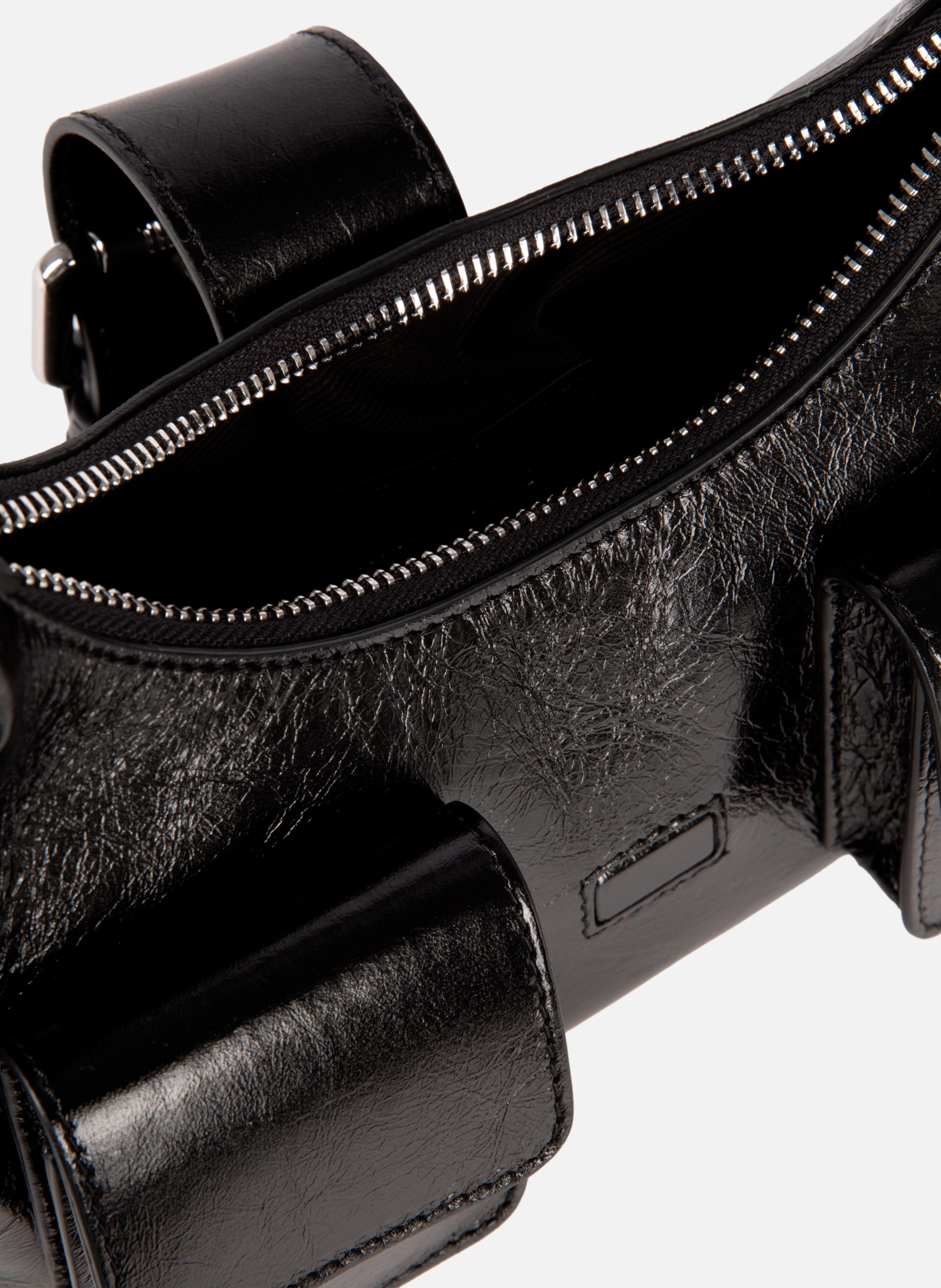 Amelia small cracked leather bag THE KOOPLES Black