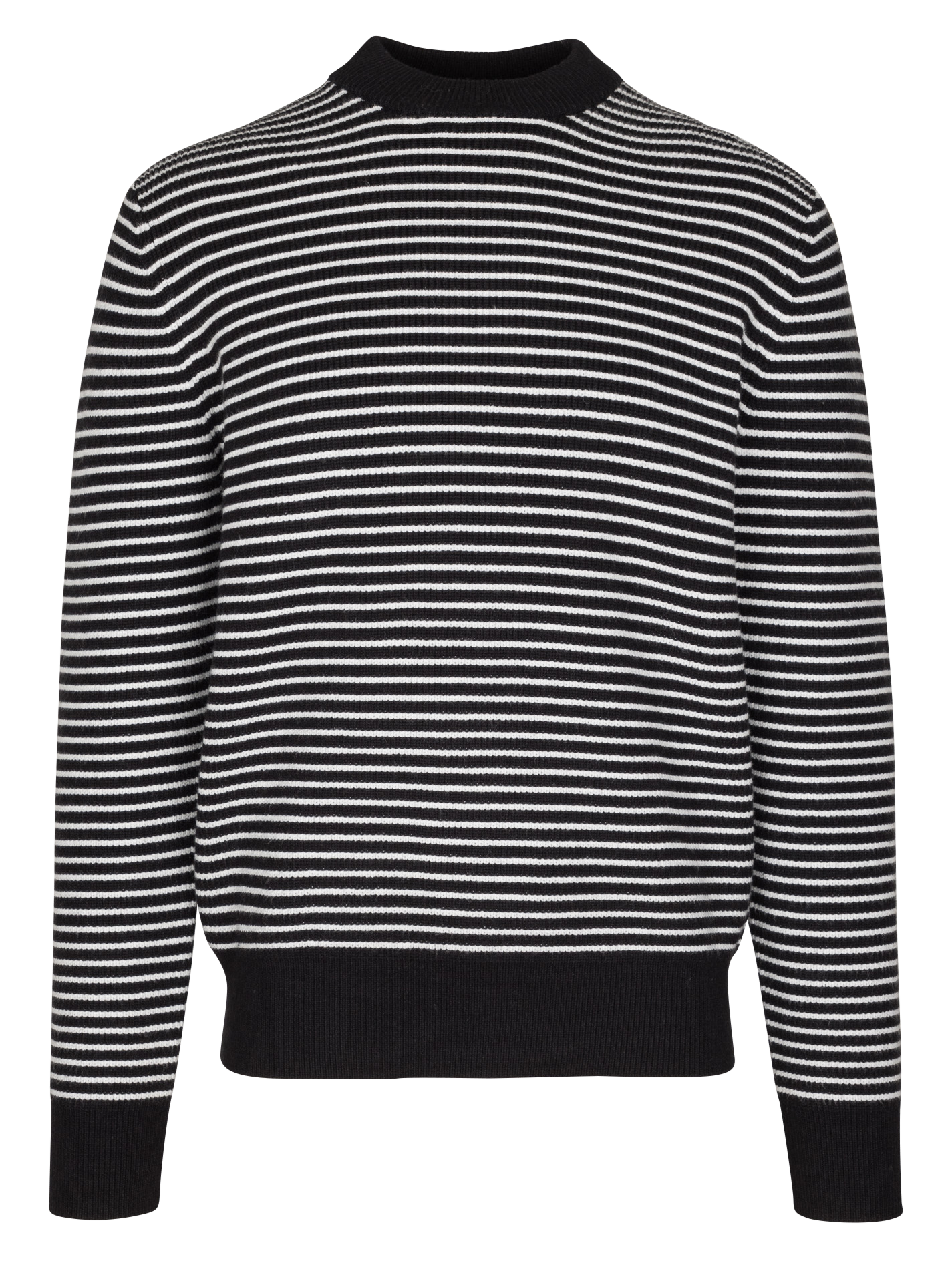 Pull droit en maille à rayures Noir