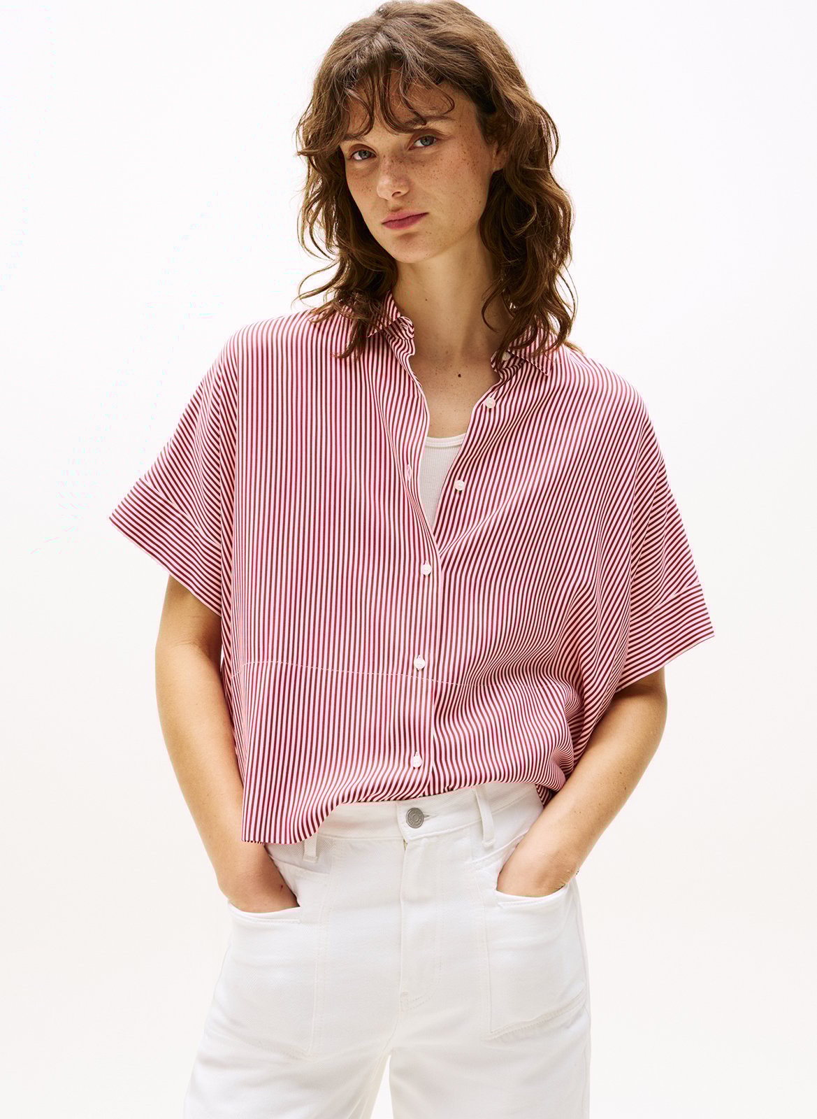 Striped straight shirt TOMMY HILFIGER Red