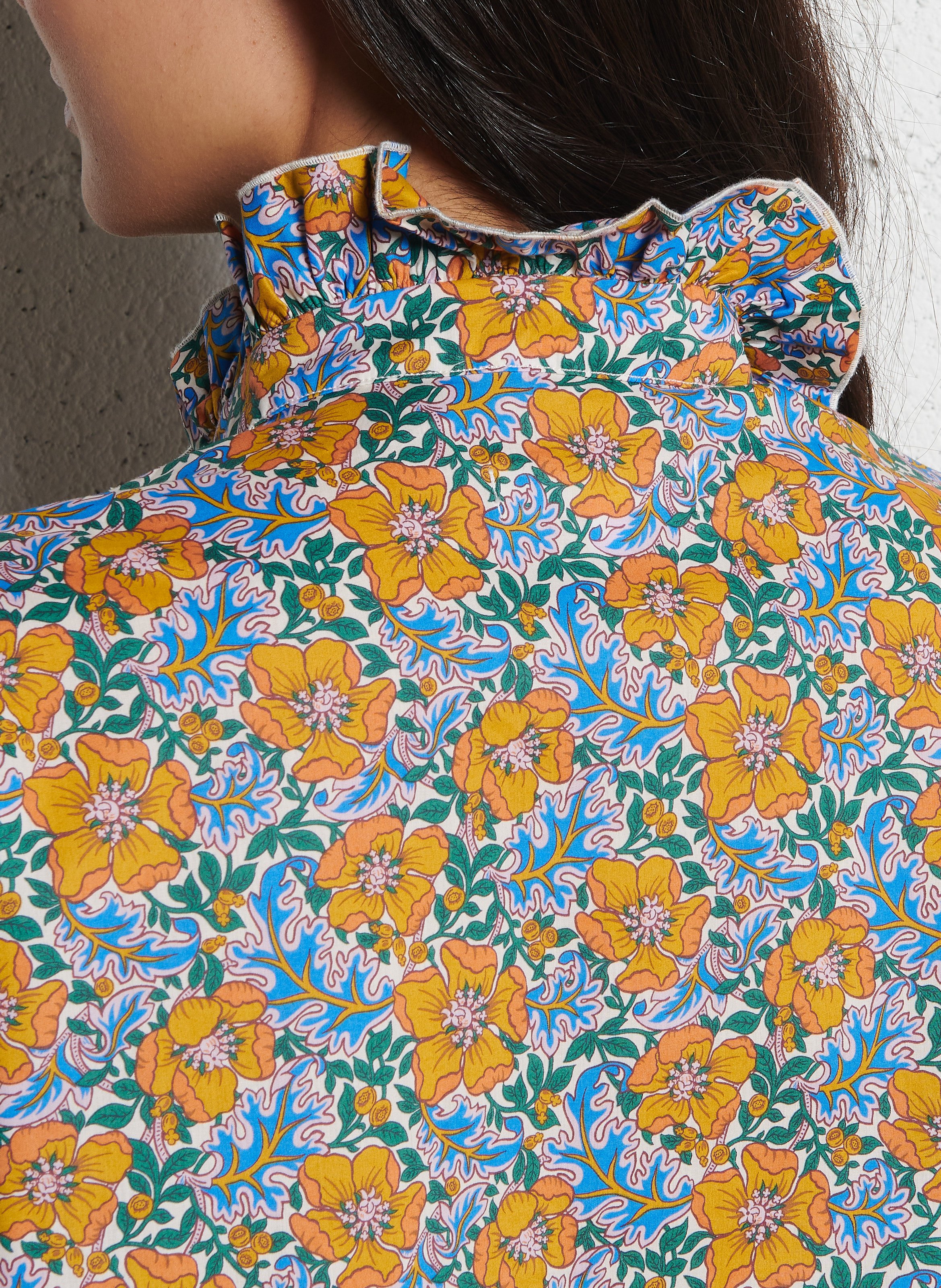 Oversized blouse van katoen met print SUZIE WINKLE Blauw