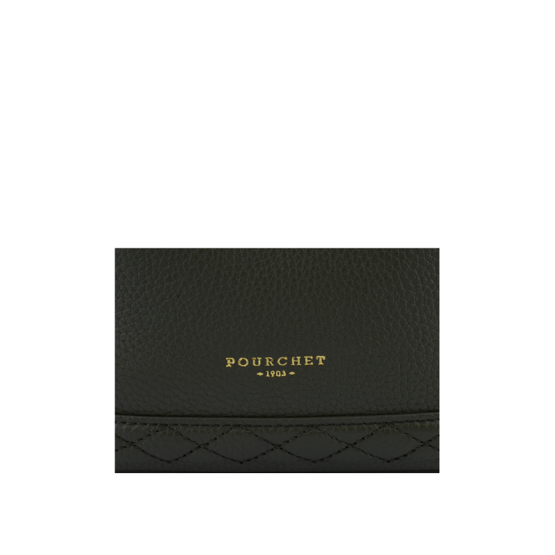 Satchel - cowhide leather POURCHET Khaki