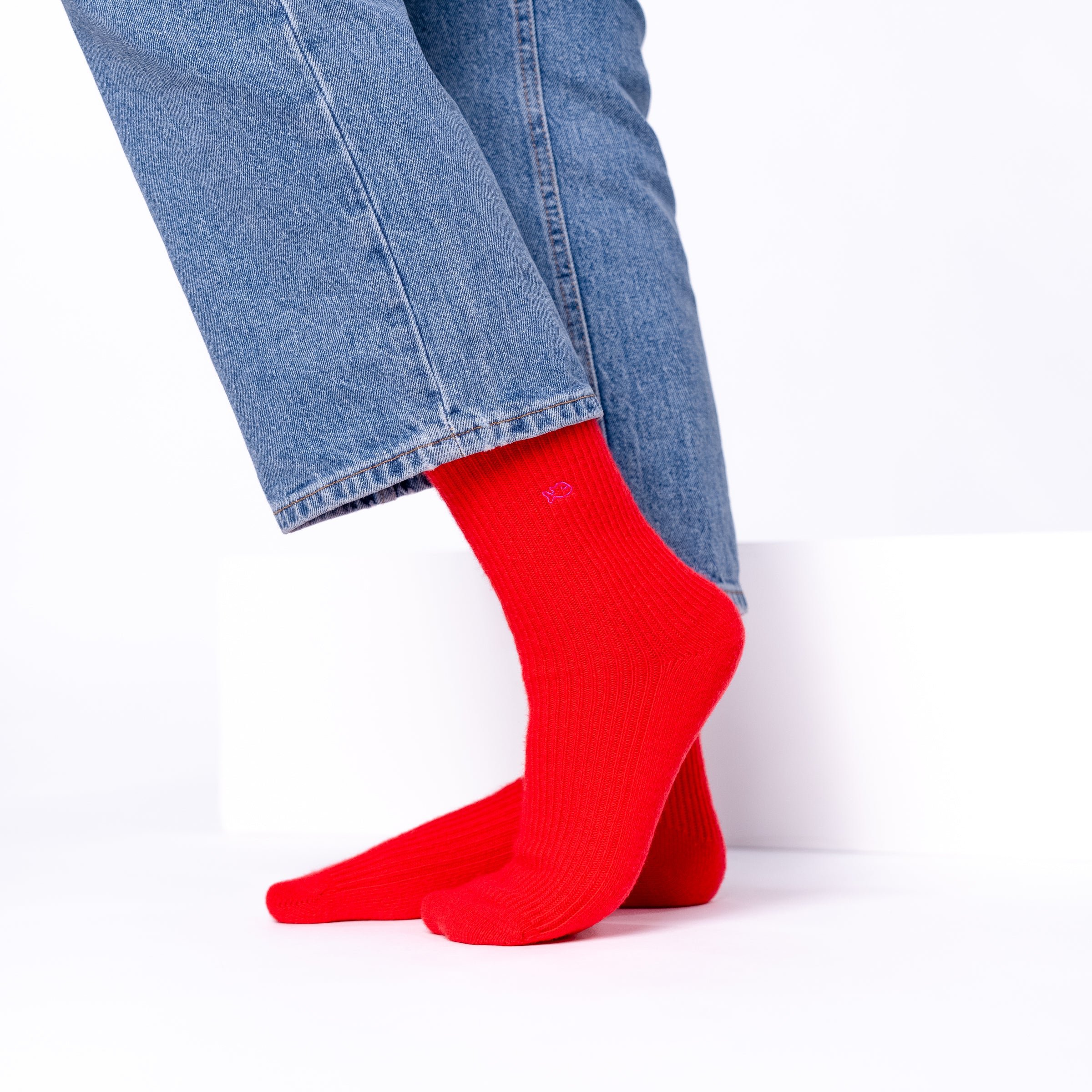 Wool socks BILLYBELT Red