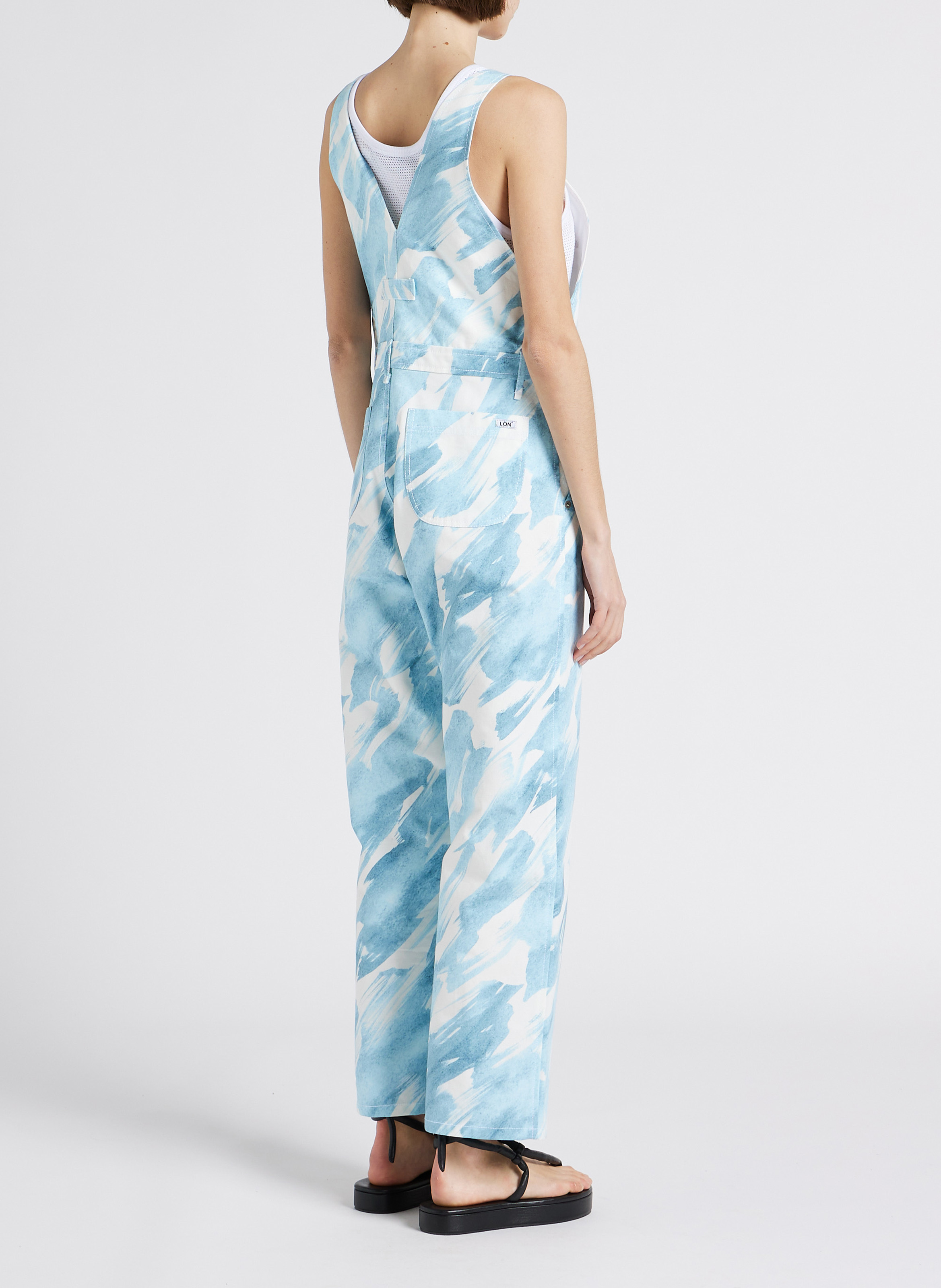 Salopette droite imprimée en coton  MARGAUX LONNBERG Bleu