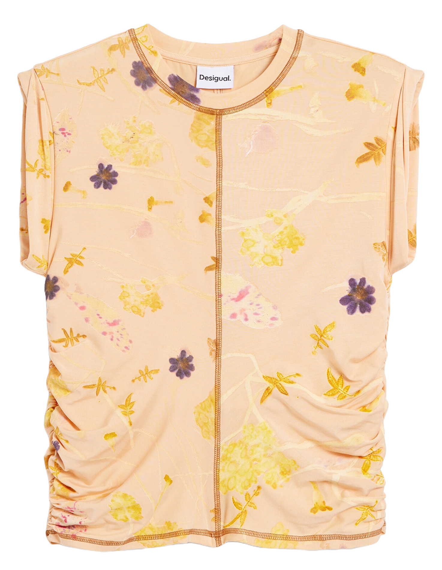 Top sans manches froncé à motifs DESIGUAL Blanc