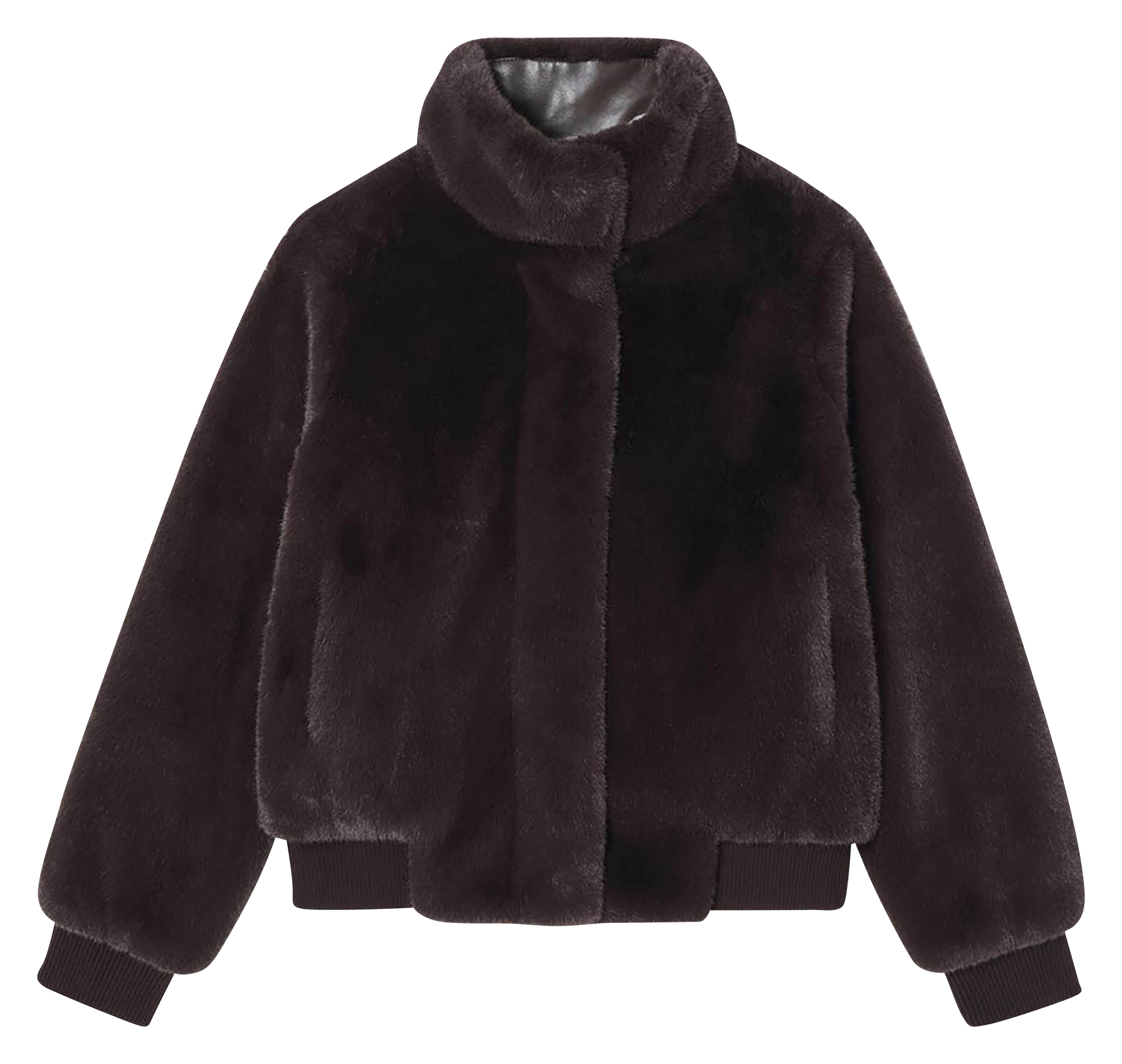 Giacca con collo alto effetto pelliccia TARA JARMON Marrone