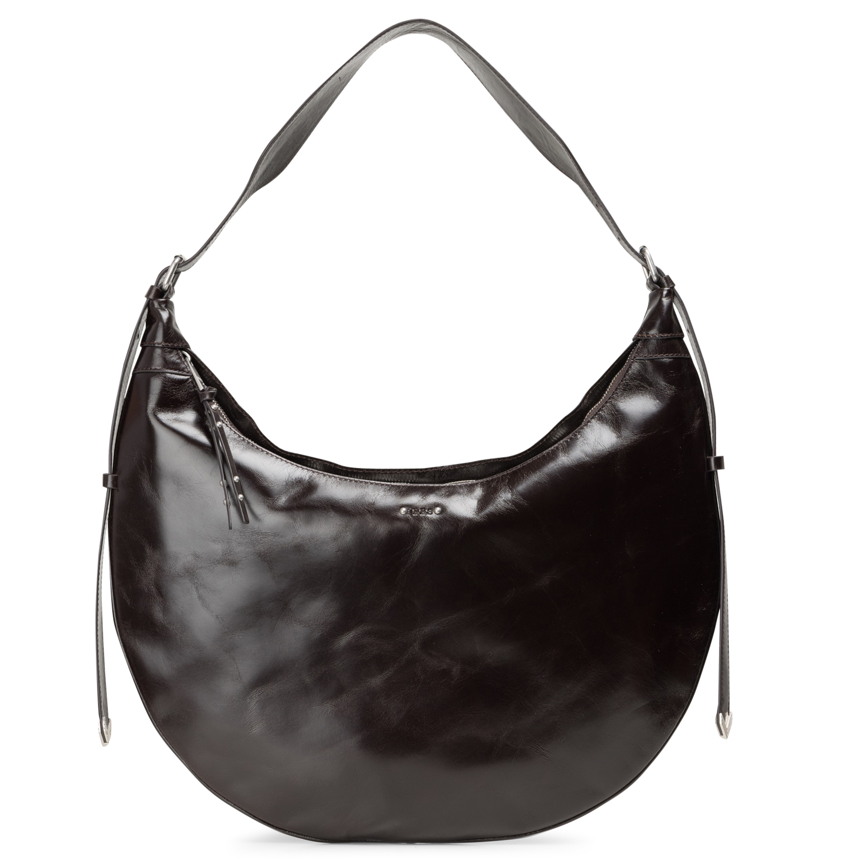 Half-moon leather bag IKKS Brown