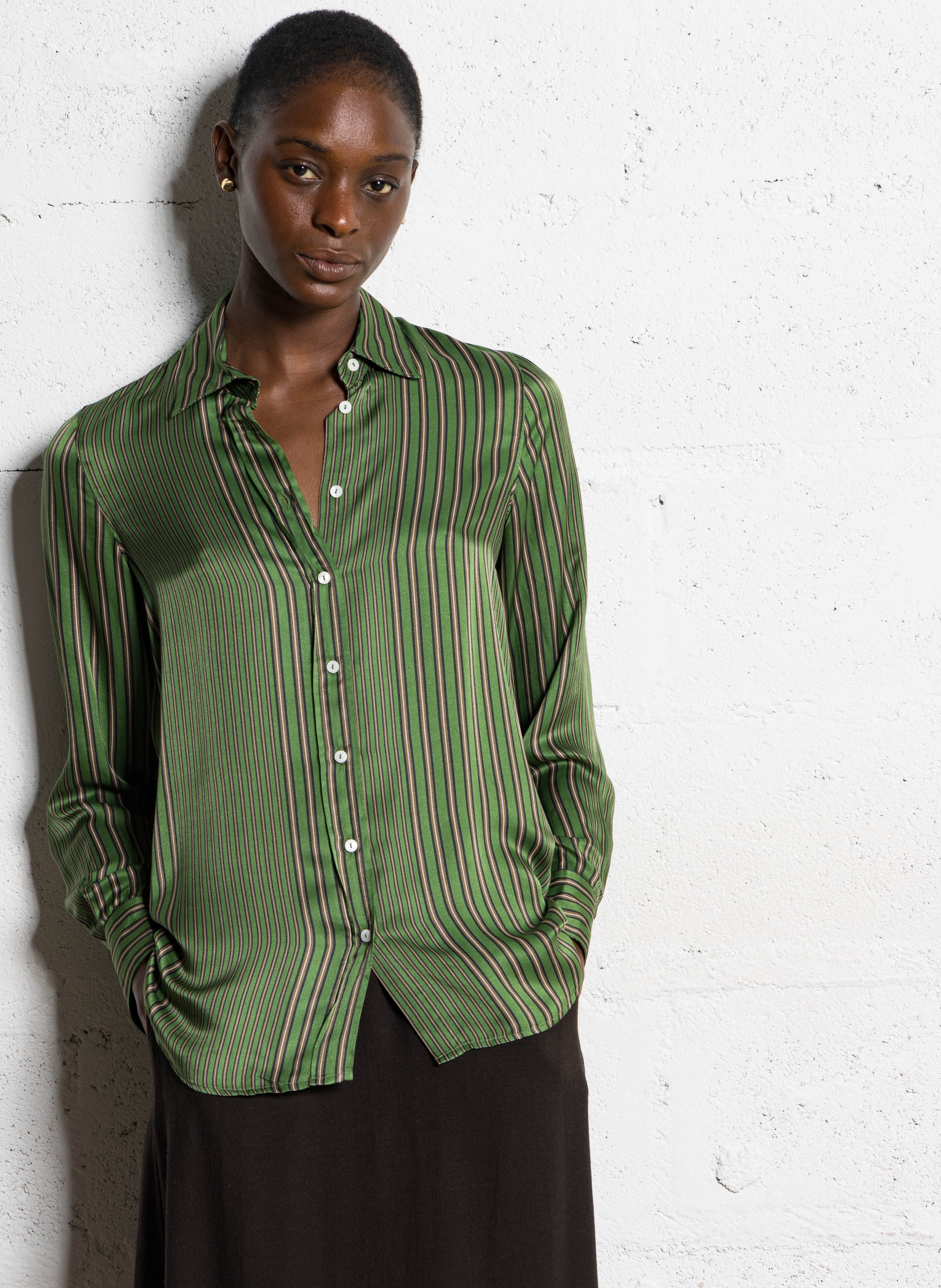 Appoline fluid striped shirt DIEGA Blue