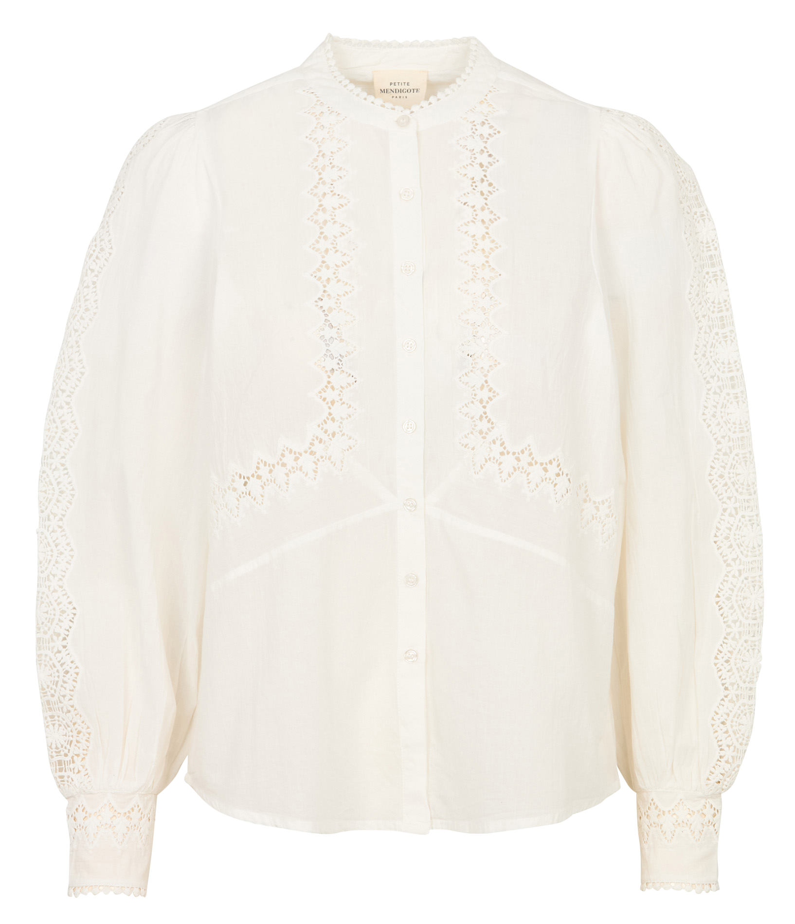 Loose-fit cotton shirt with mandarin collar PETITE MENDIGOTE Beige