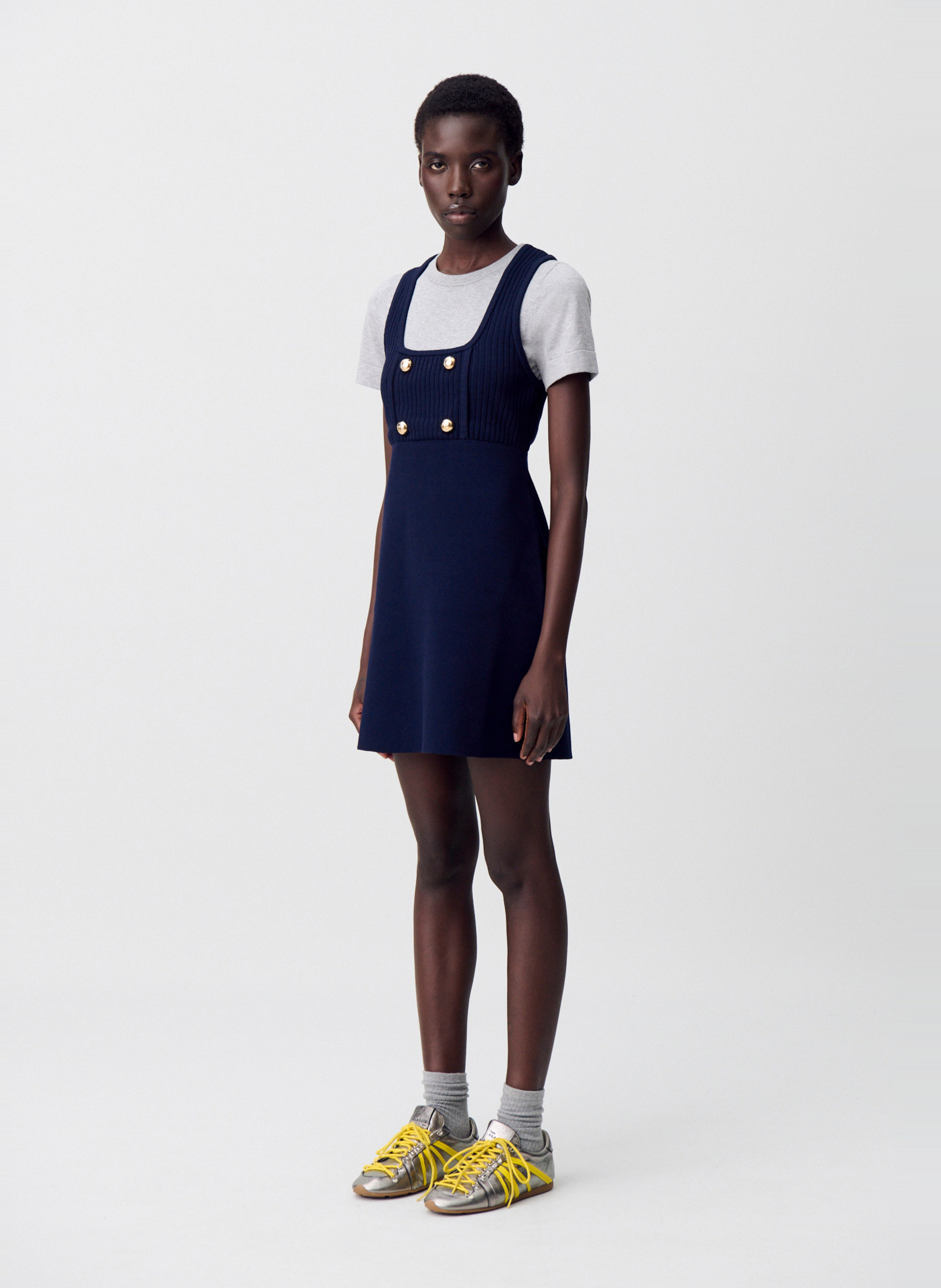 Robe courte col rond en maille CLAUDIE PIERLOT Multicolore