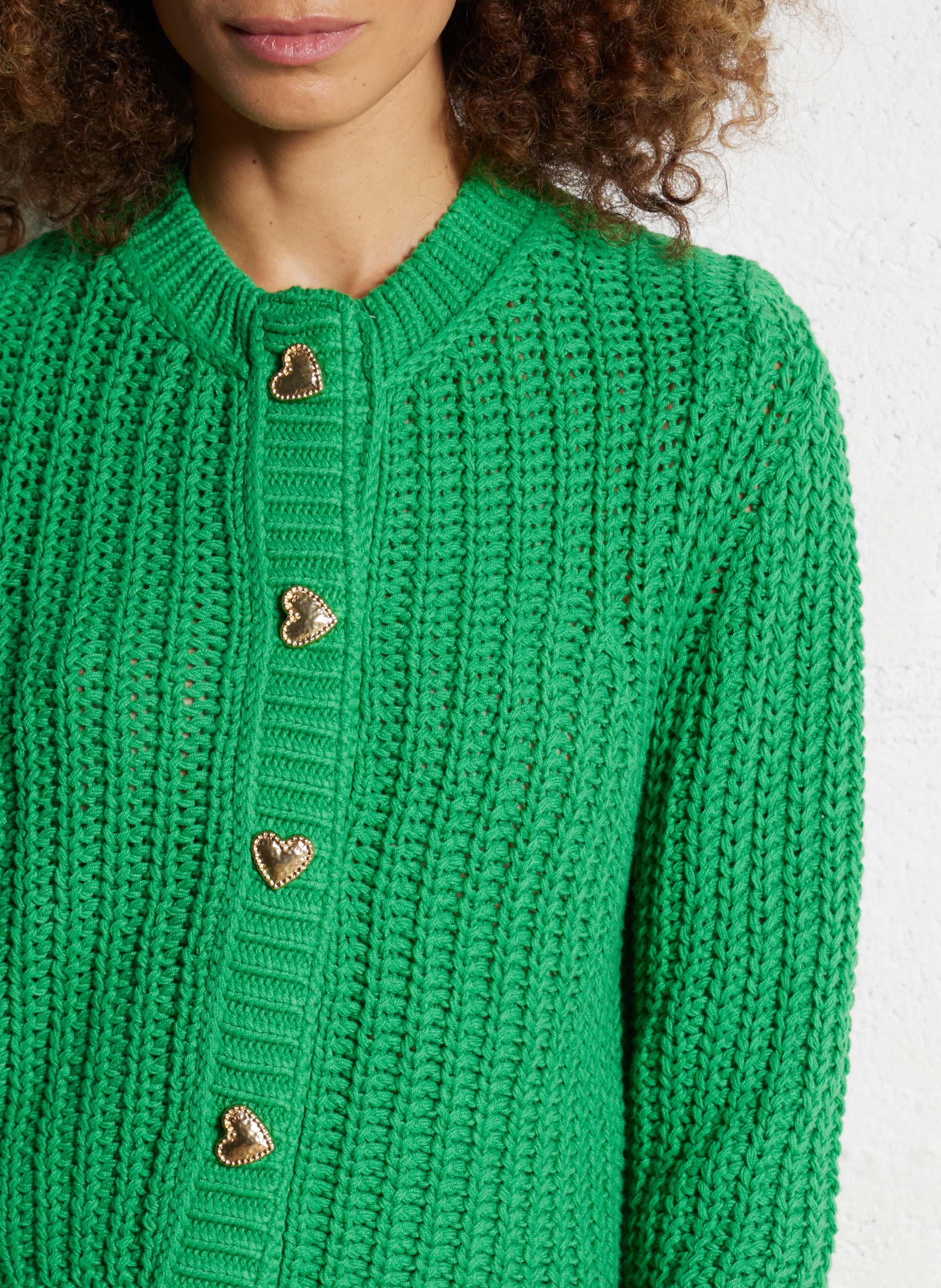 Vest van biologische katoenmix met ronde hals FABIENNE CHAPOT Groen