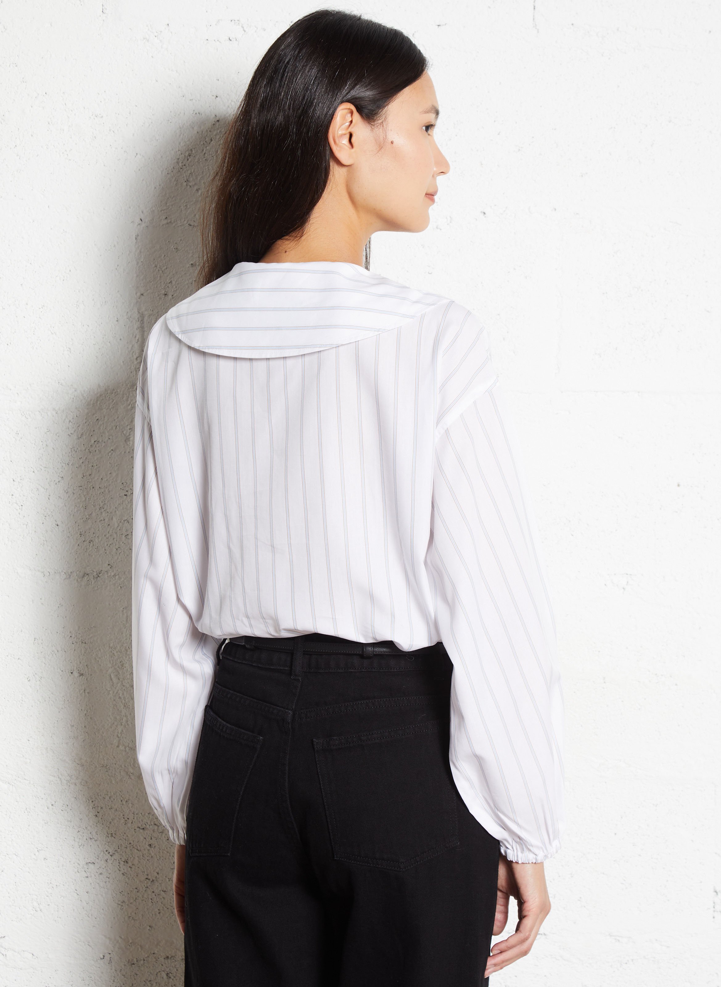 Chemise oversize en coton mélangé THE TINY BIG SISTER Blanc