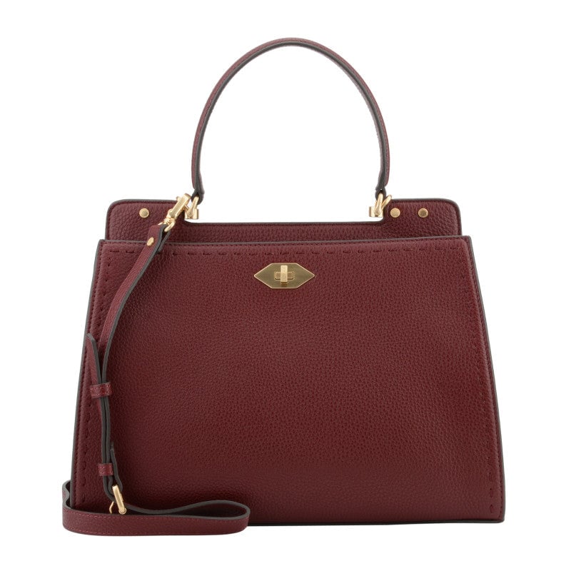 Handbag - cowhide leather POURCHET Red