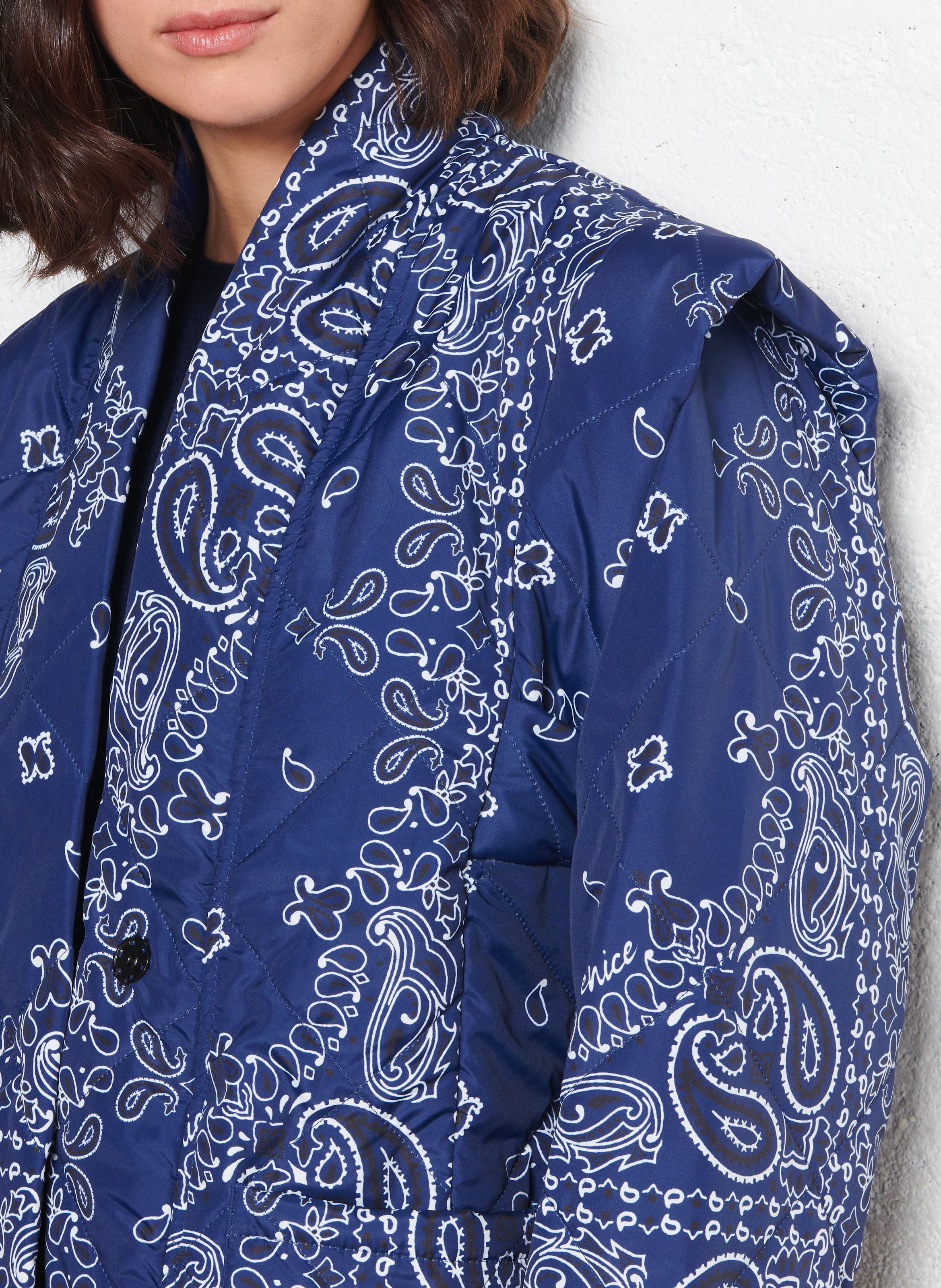 Veste matelassée bandana avec manches amovibles BERENICE Bleu