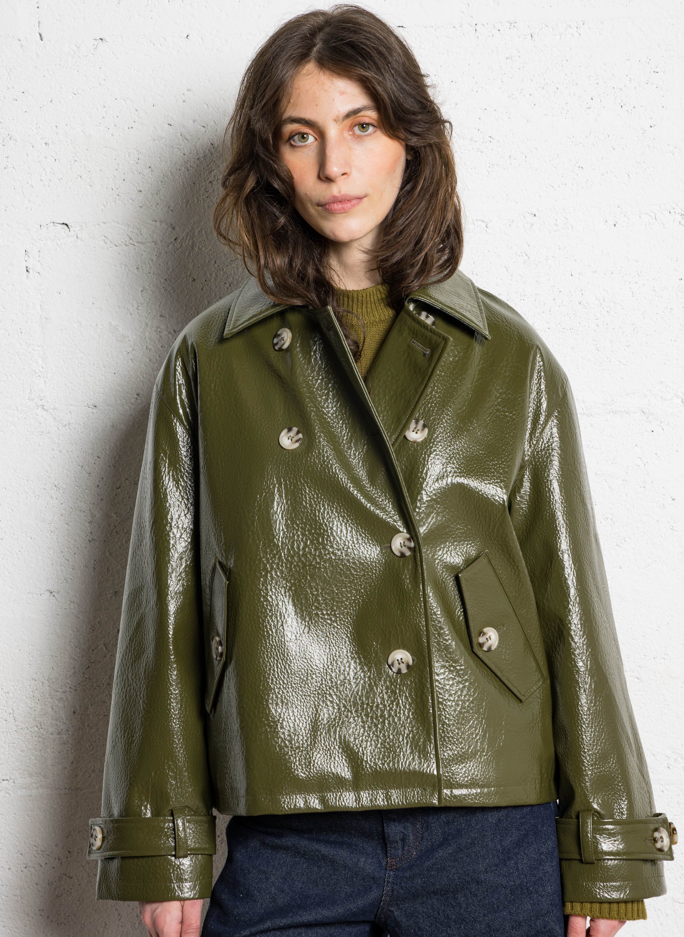 Jack met klassieke kraag LEON & HARPER Groen