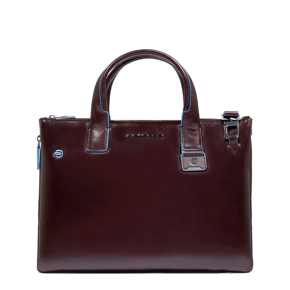 Customizable leather bag for laptop and ipad® with shockproof and rfid protection PIQUADRO