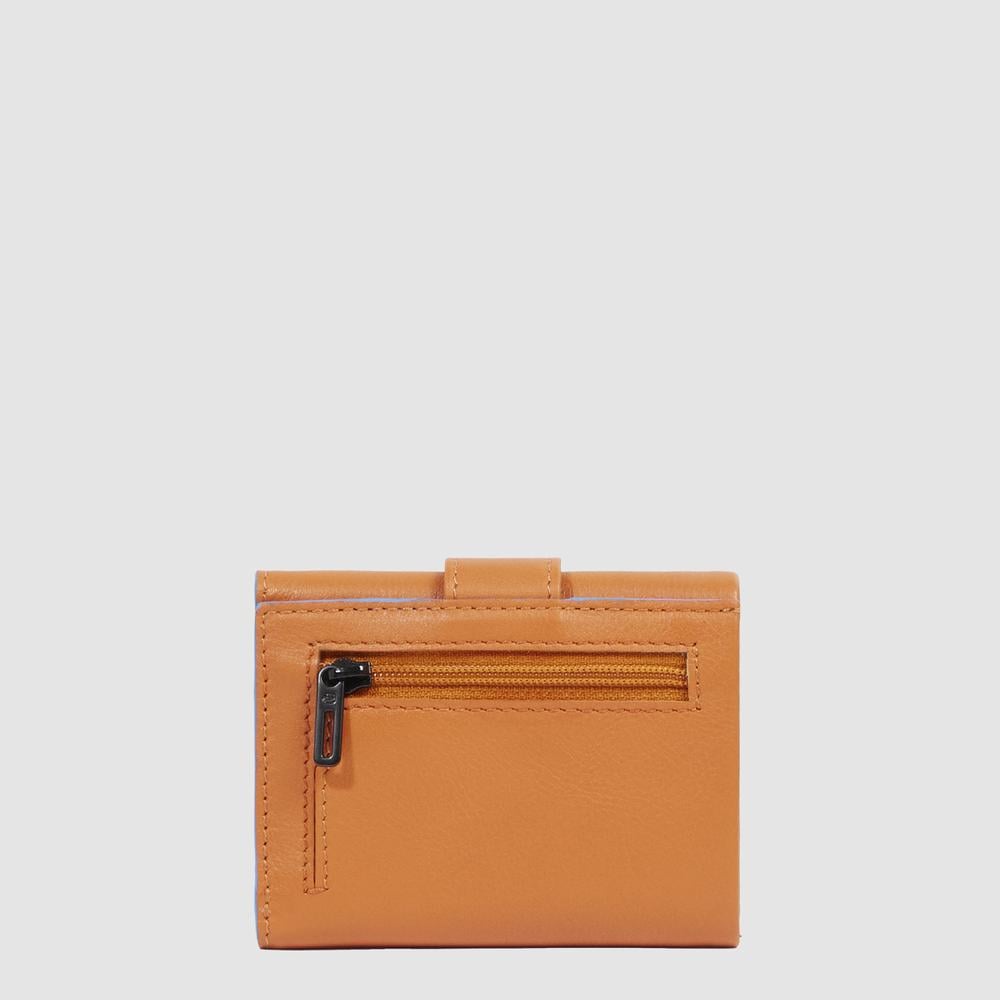 Men's pocket wallet with back coin pocket, credit card holder, and RFID protection PIQUADRO Orange