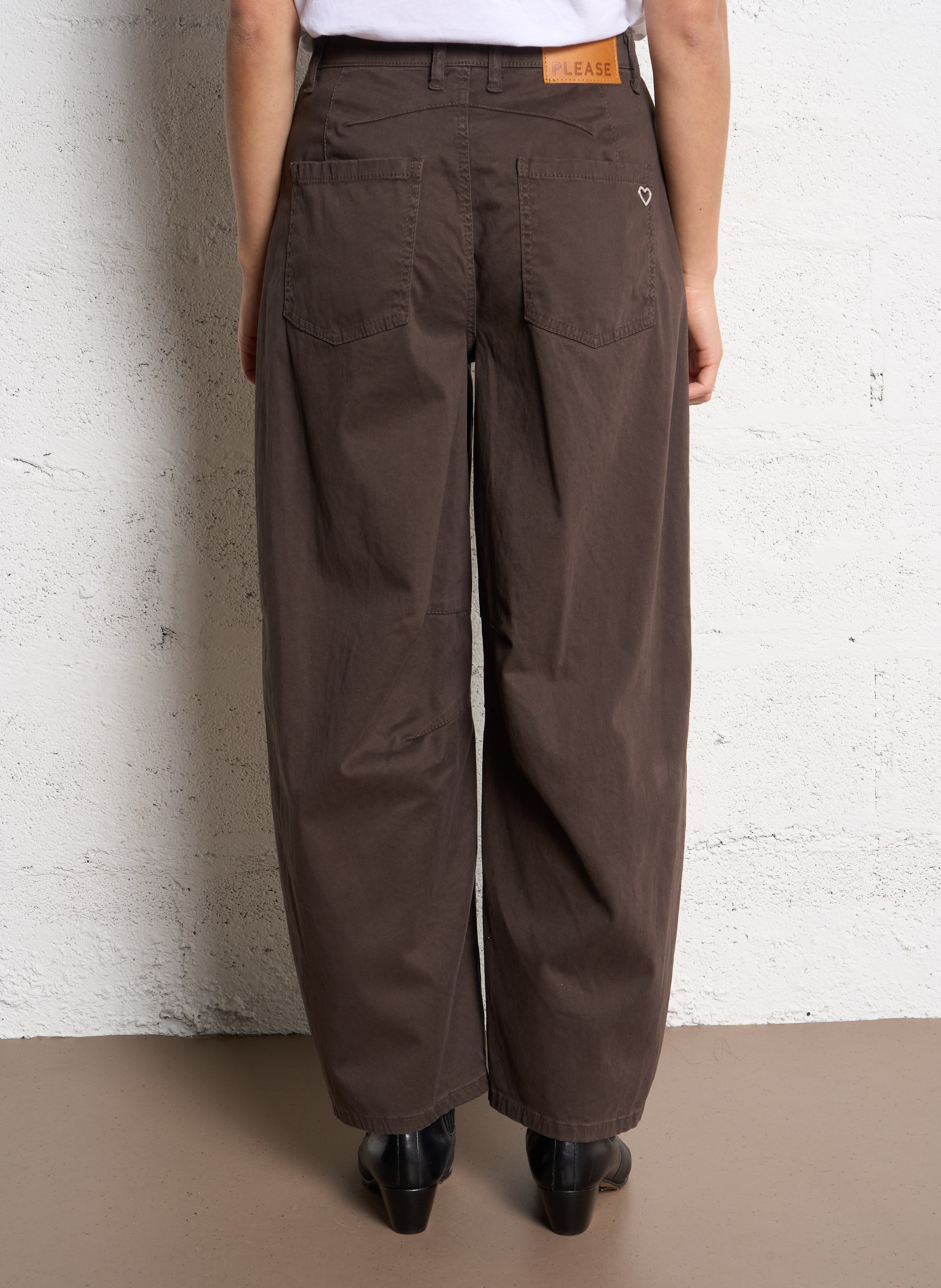 Pantalon balloon en coton mélangé PLEASE Noir