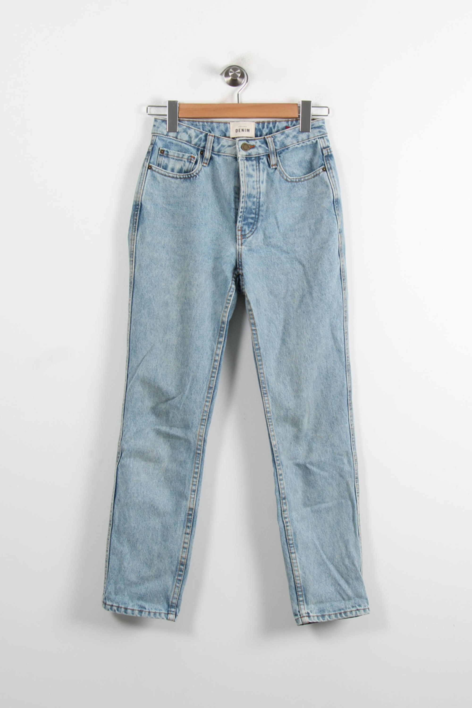 Cropped slim jeans with studs Blue