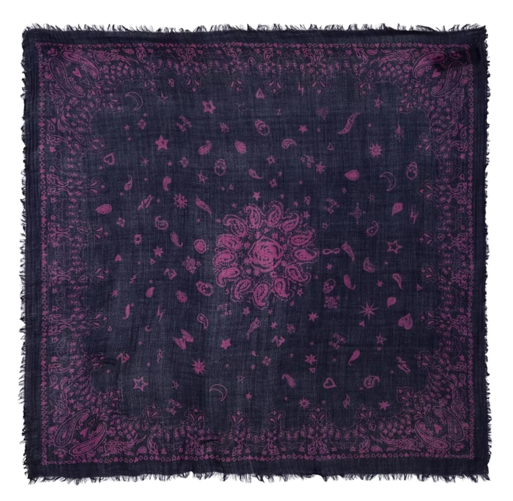 Foulard en cachemire imprimé ZADIG&VOLTAIRE Bleu