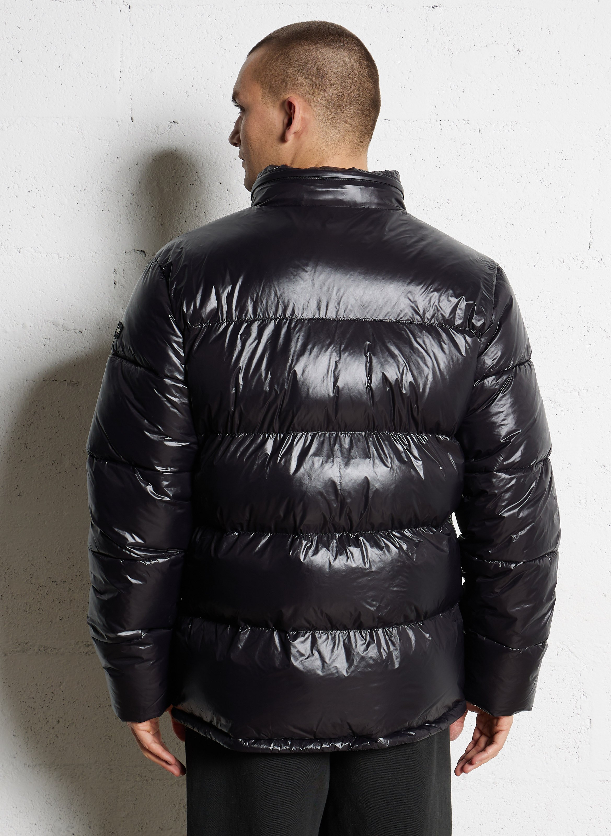 Doudoune droite matelassée brillante SCHOTT Noir