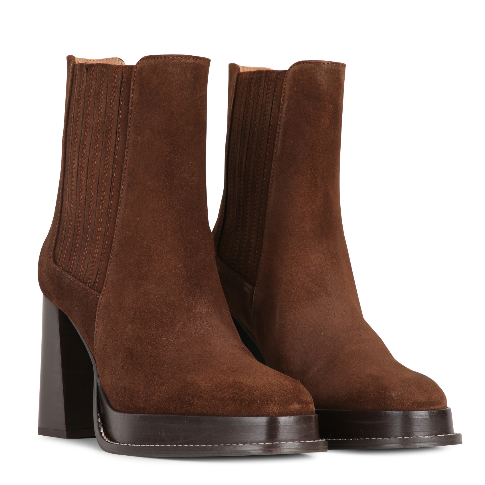 Bottines en cuir velours BOBBIES Marron