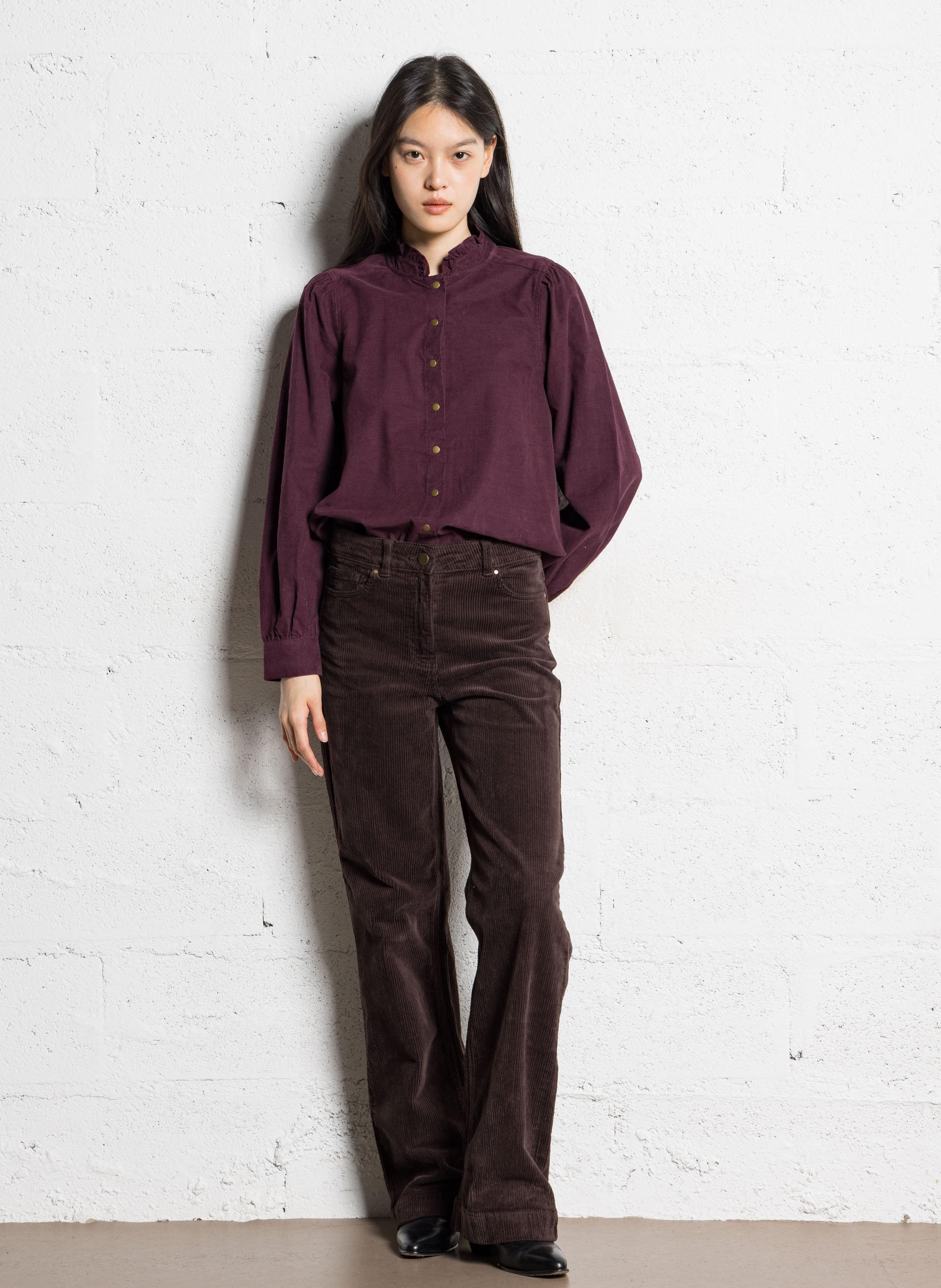 Pantalon droit en velours côtelé - Look 5