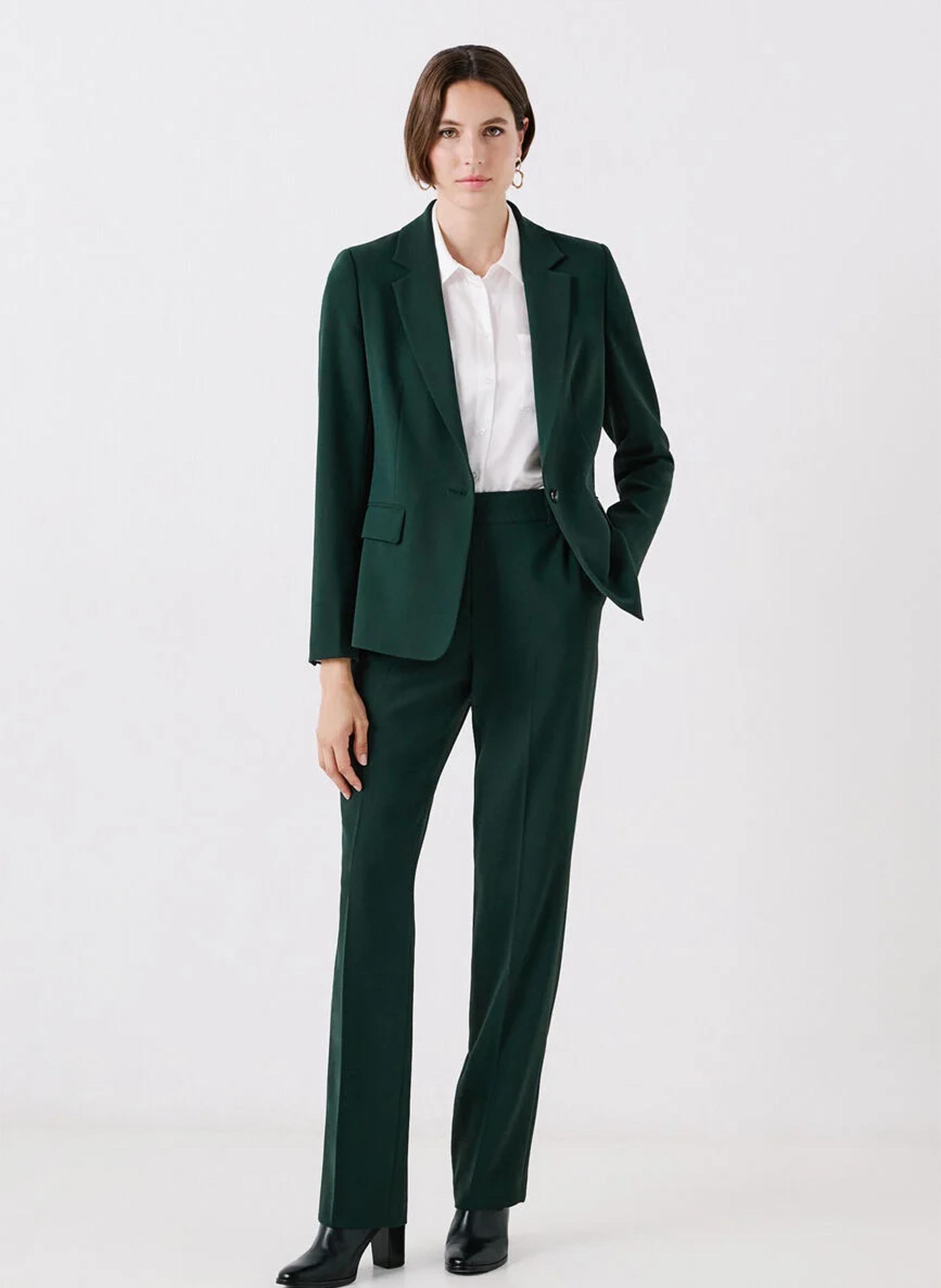Fitted suit jacket CAROLL Green