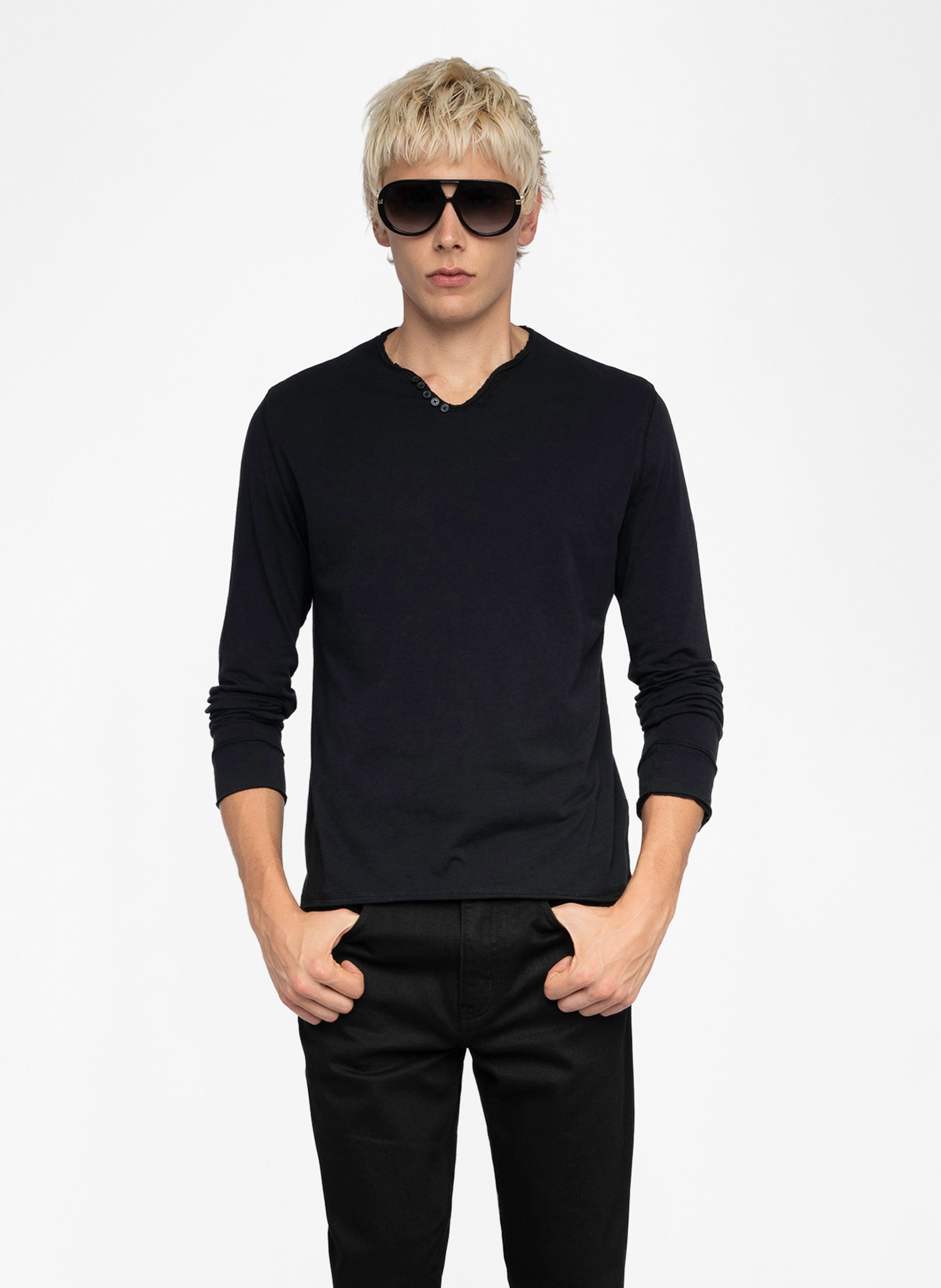 Tes-shirt droit en coton bio ZADIG&amp;VOLTAIRE Noir