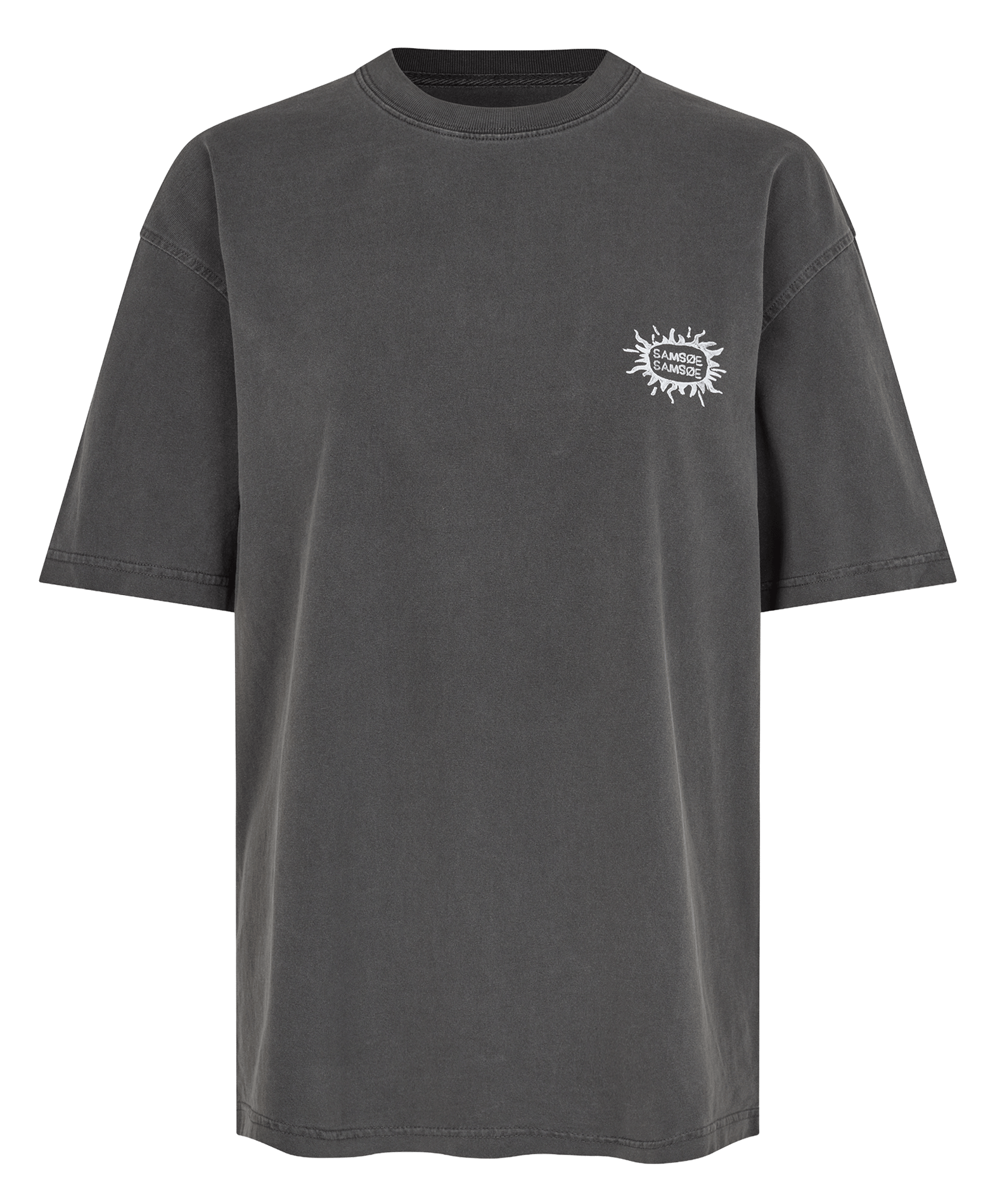 Wijd T-shirt met ronde hals en zeefdruk SAMSOE SAMSOE Grijs