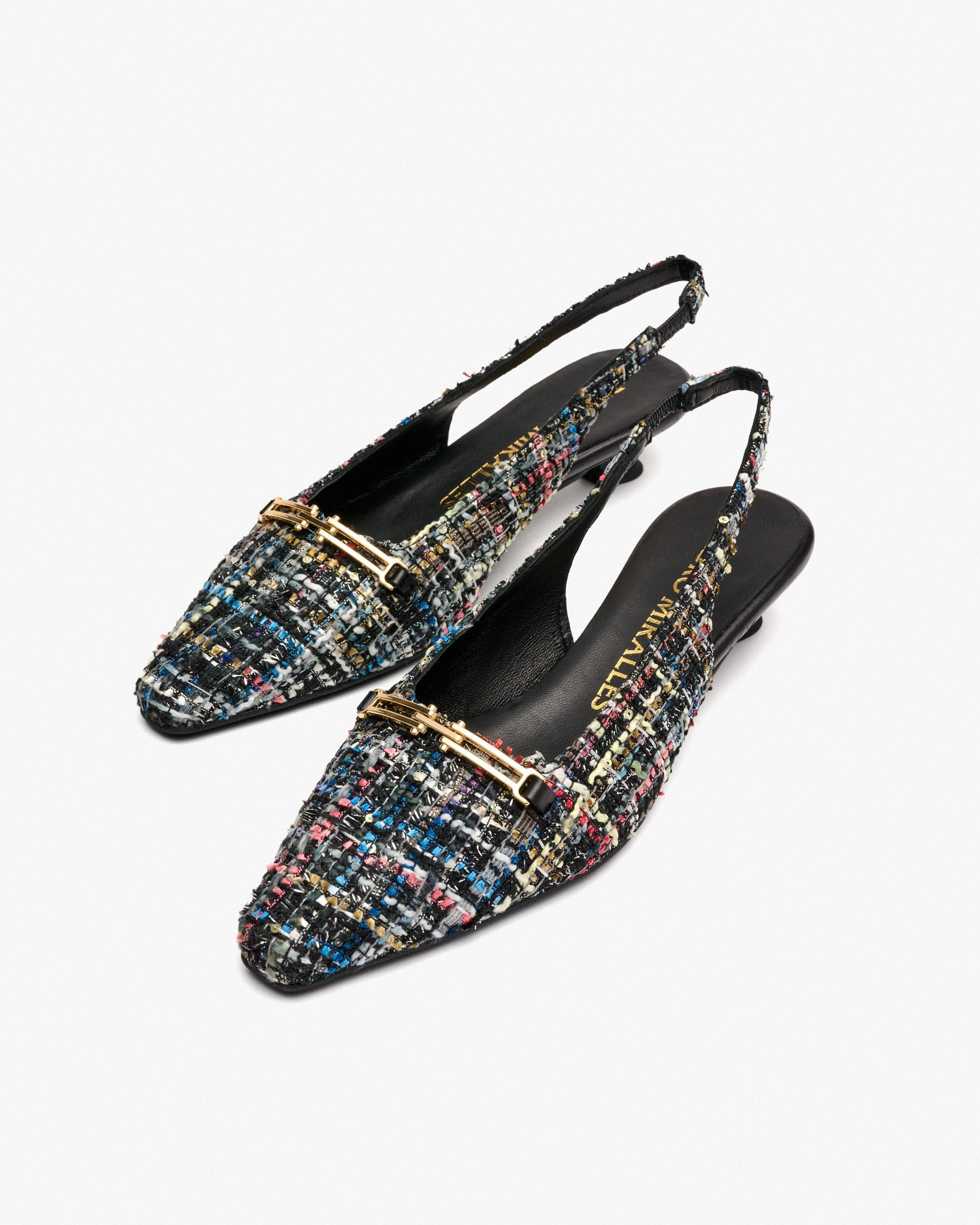 Heels in multicolored printed fabric PEDRO MIRALLES Multicolored