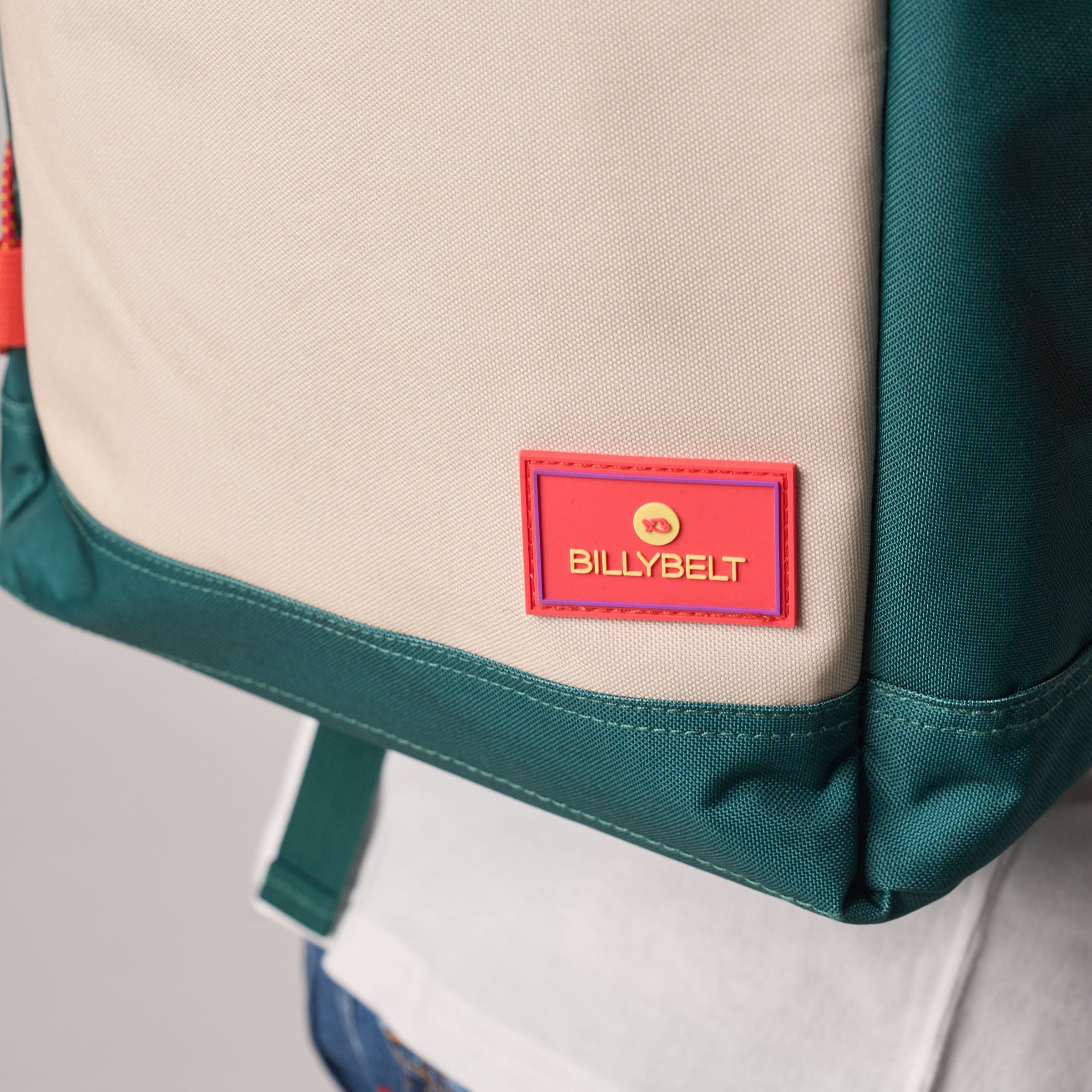 Recycled polyester rolltop backpack Green