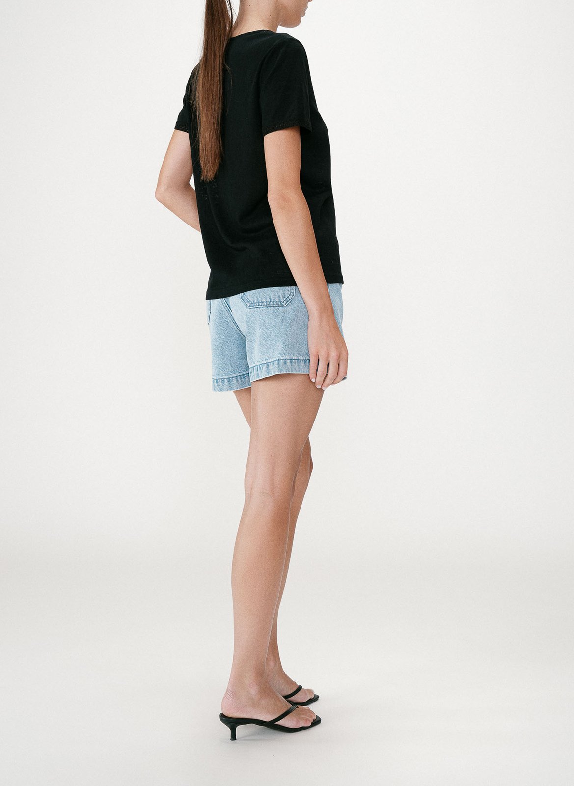 Tee-shirt col v en coton mélangé GRACE ET MILA Schwarz