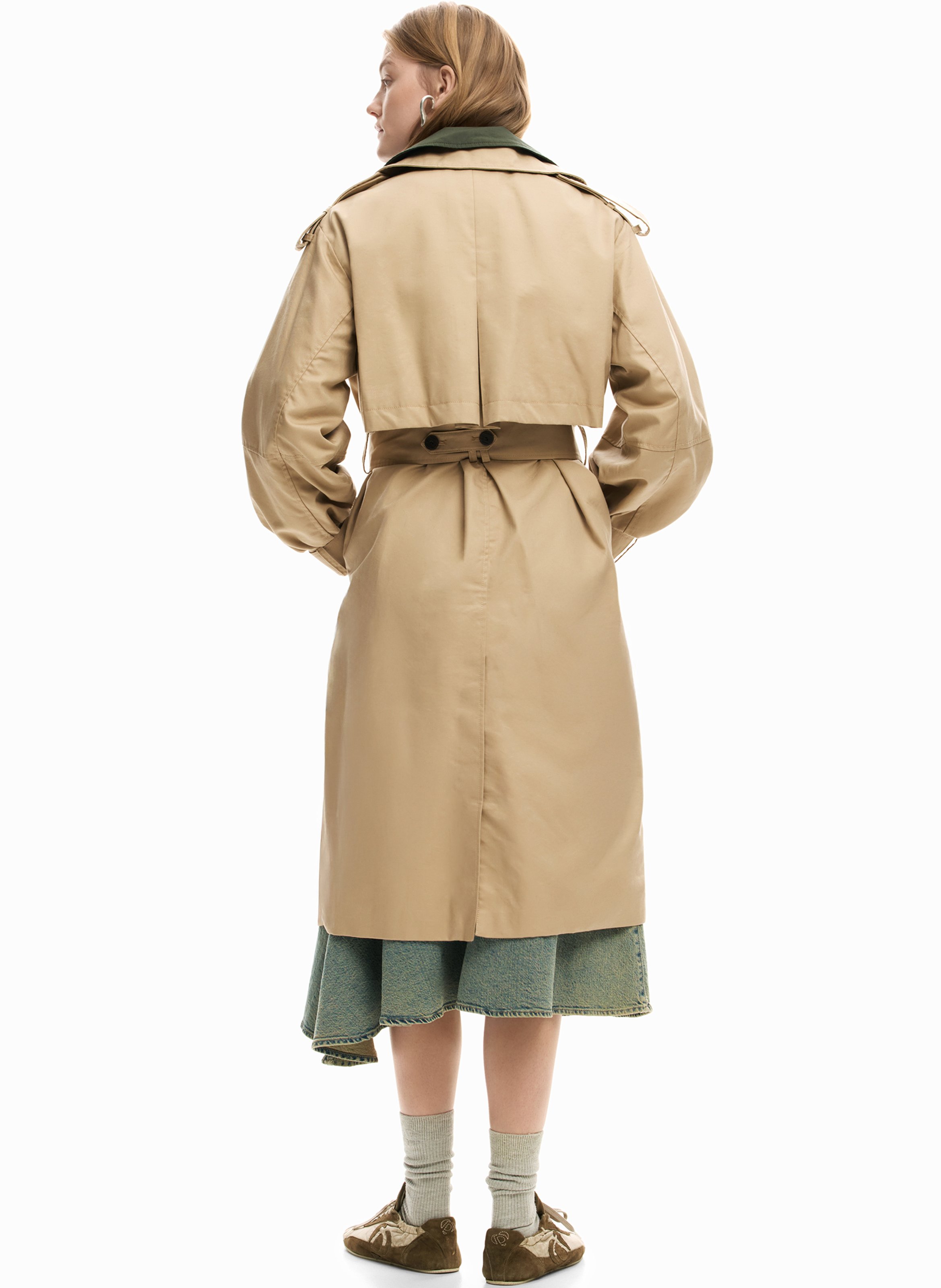 Trench col classique en coton mélangé  DESIGUAL Marron