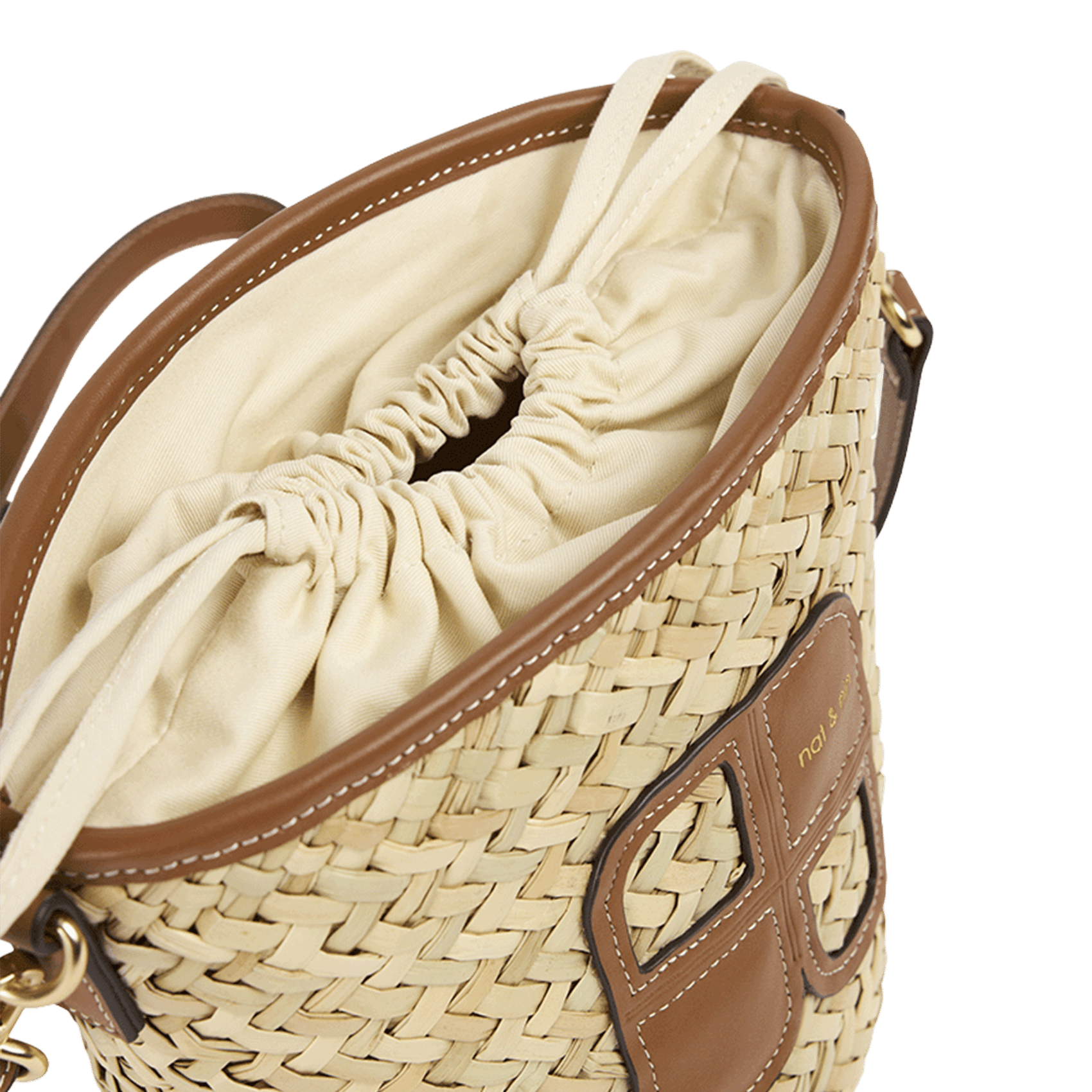 Buideltas van raffia NAT & NIN Bruin