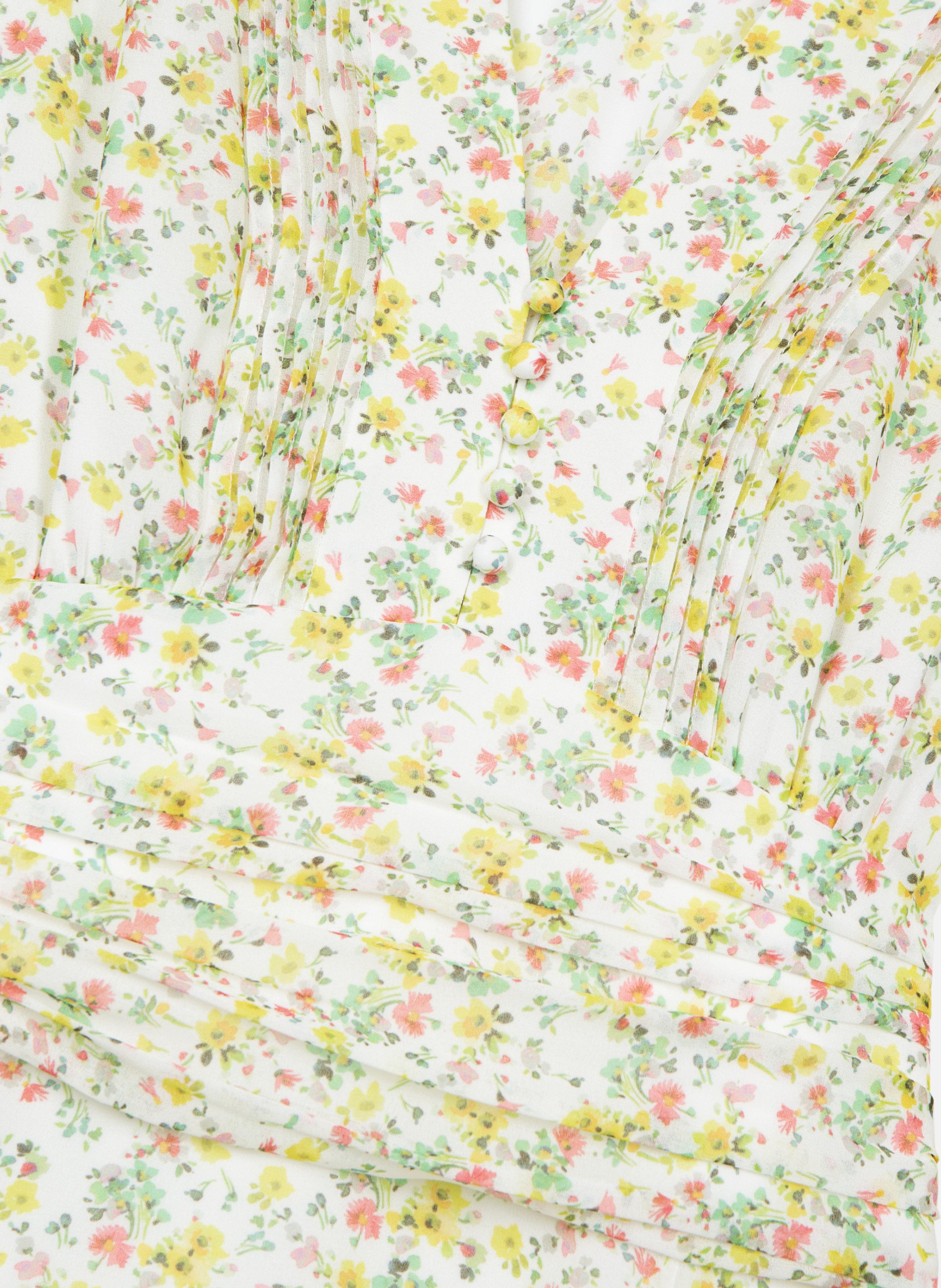 Robe courte plissée imprimé fleuri THE KOOPLES Blanc