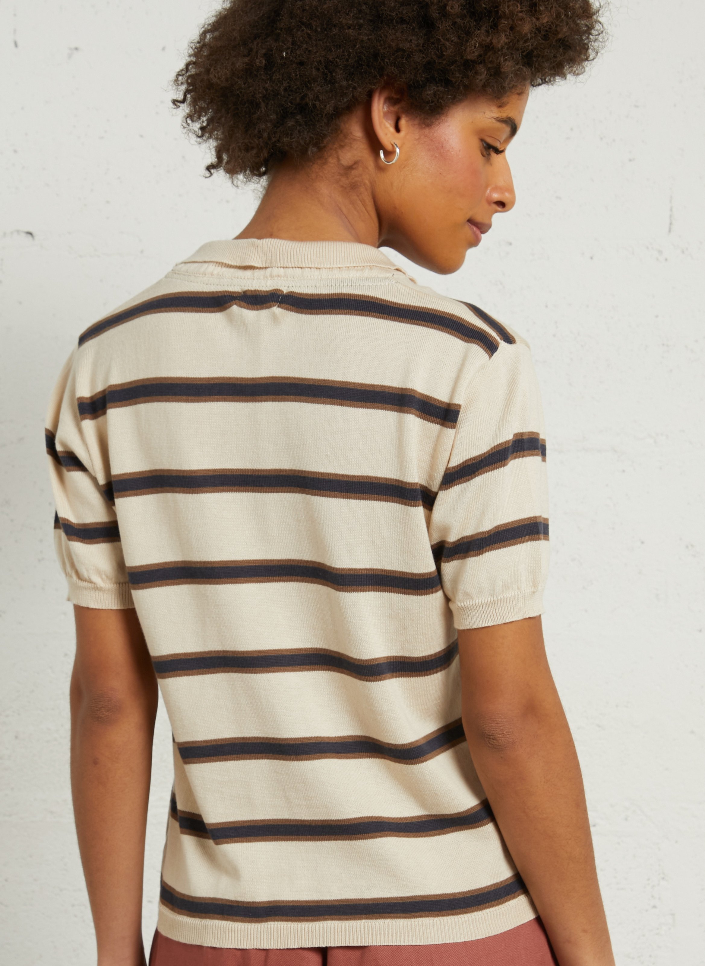 Striped shirt collar sweater DIEGA Multicolored